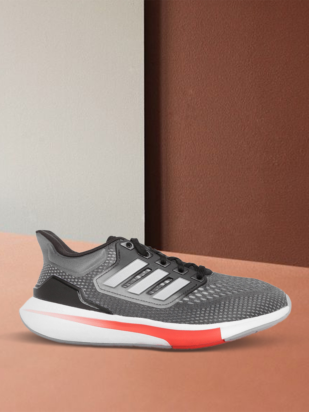 ADIDAS Men Grey Woven Design EQ21 Running Shoes