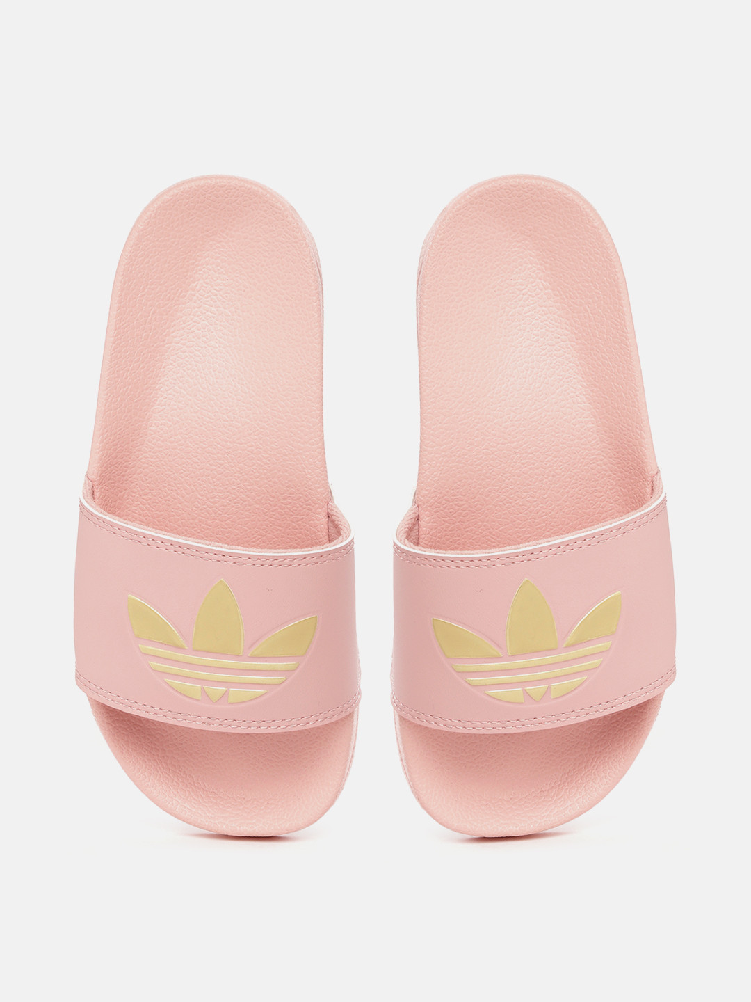 ADIDAS Originals Women Pink & Gold-Toned Brand Logo Printed Sliders