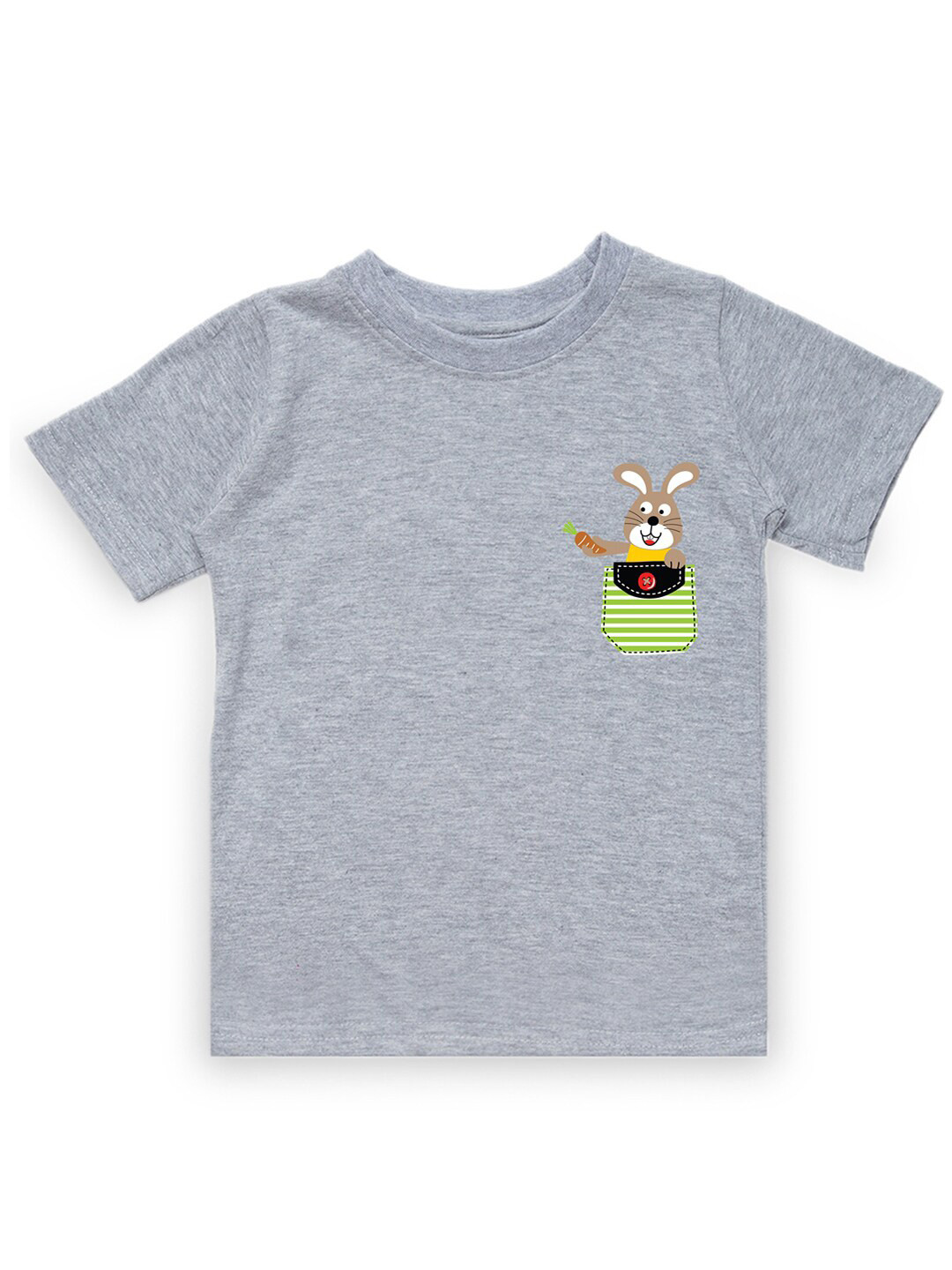 KAVEE Boys Grey Printed Bio Finish T-shirt