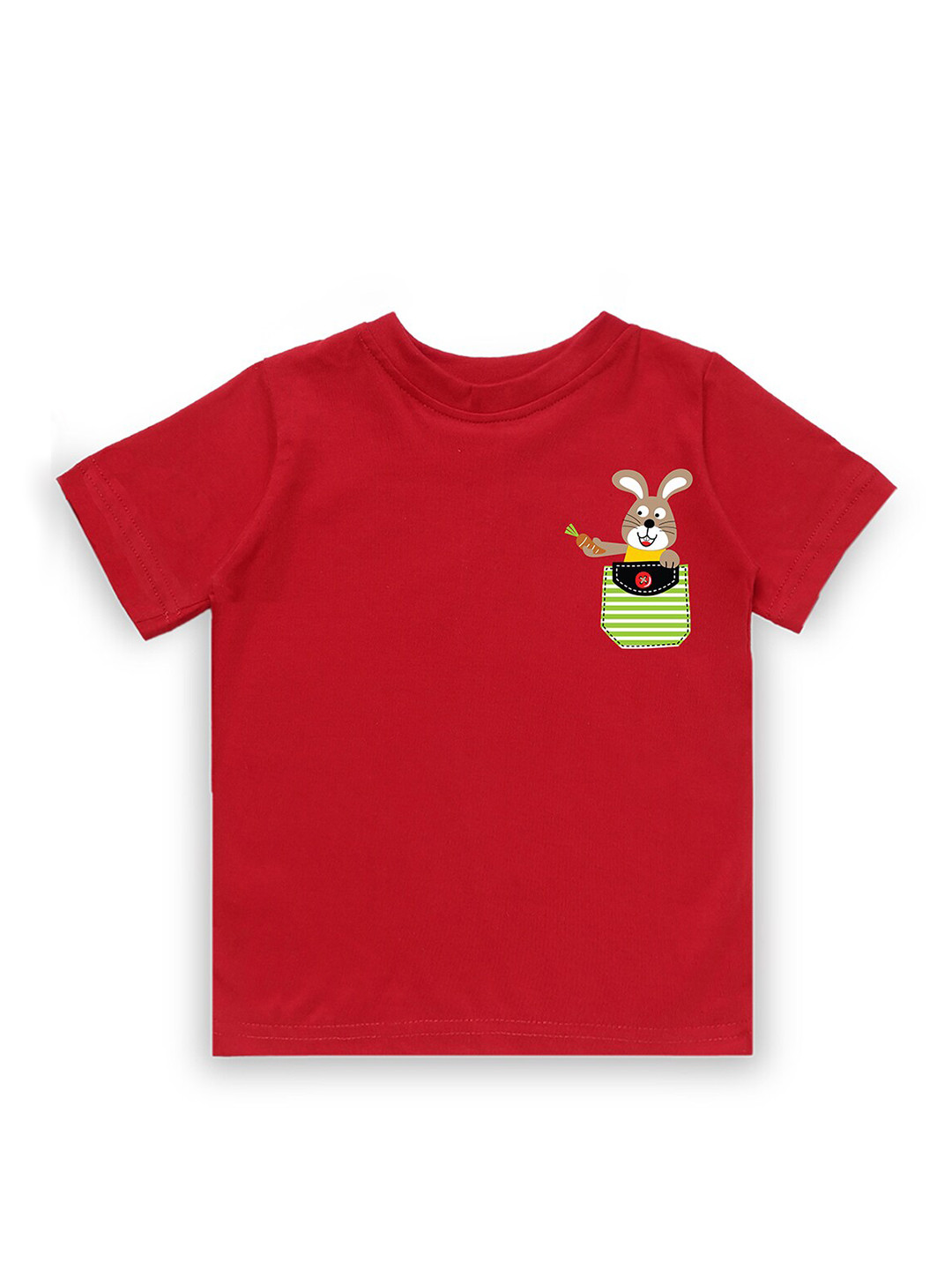 KAVEE Boys Red Bio Finish Applique T-shirt