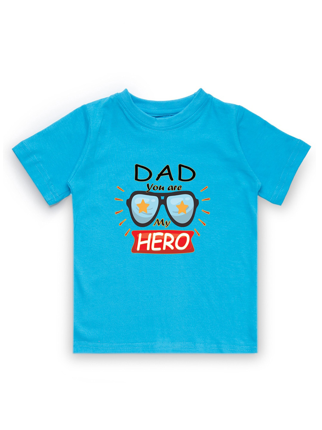 KAVEE Boys Blue & Black Typography Printed Bio Finish T-shirt