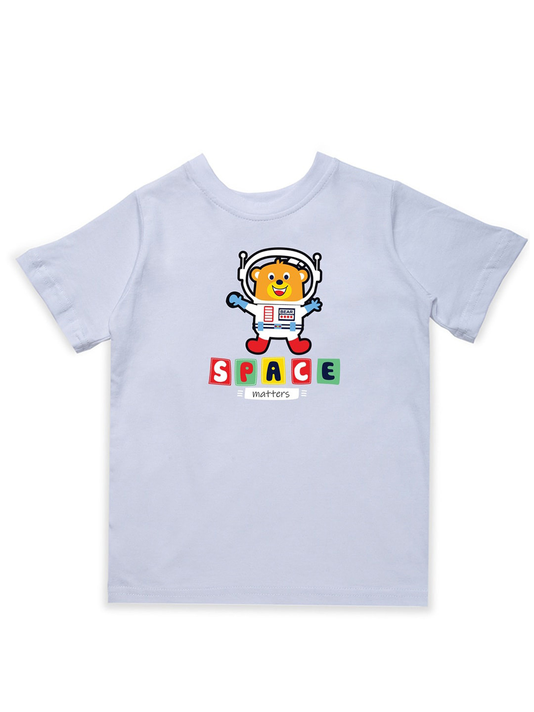 KAVEE Boys White Printed Bio Finish Cotton T-shirt