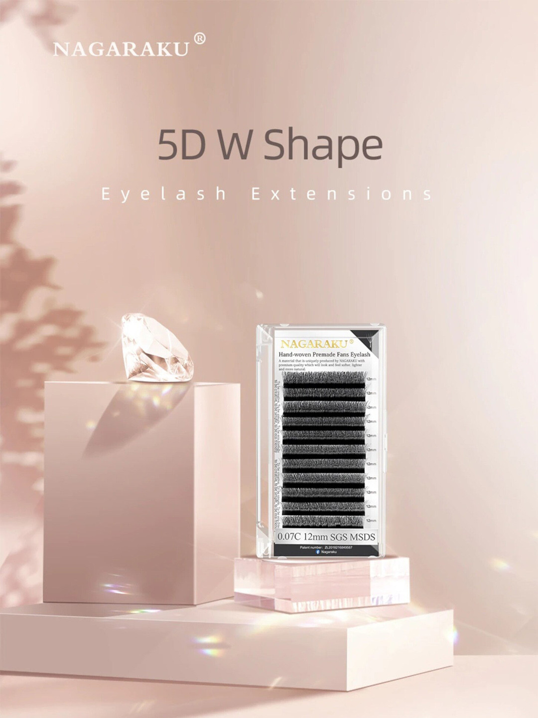 NAGARAKU Matte Black W Eyelash Extension 0.07mm/Curl-C