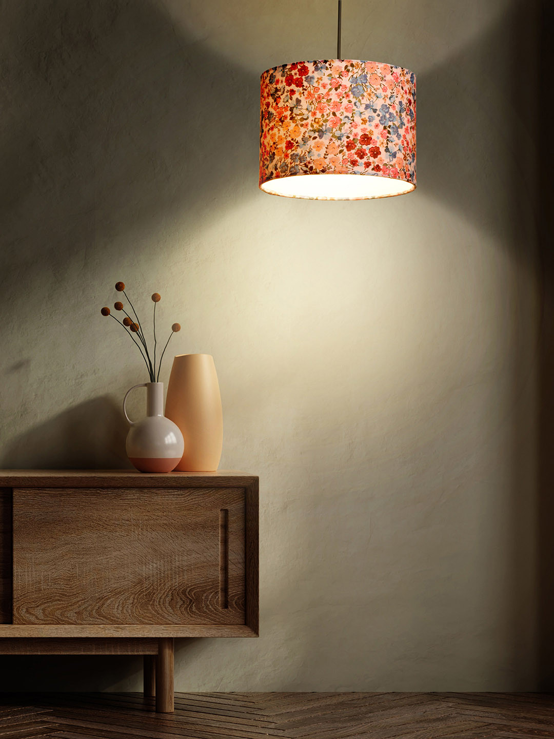 green girgit Pink & Blue Floral Ceiling Lamps