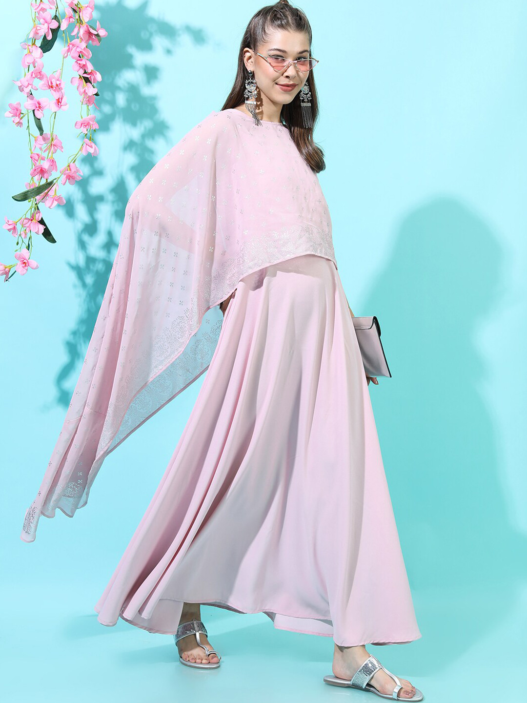 Vishudh Women Pretty Pink Solid Dress
