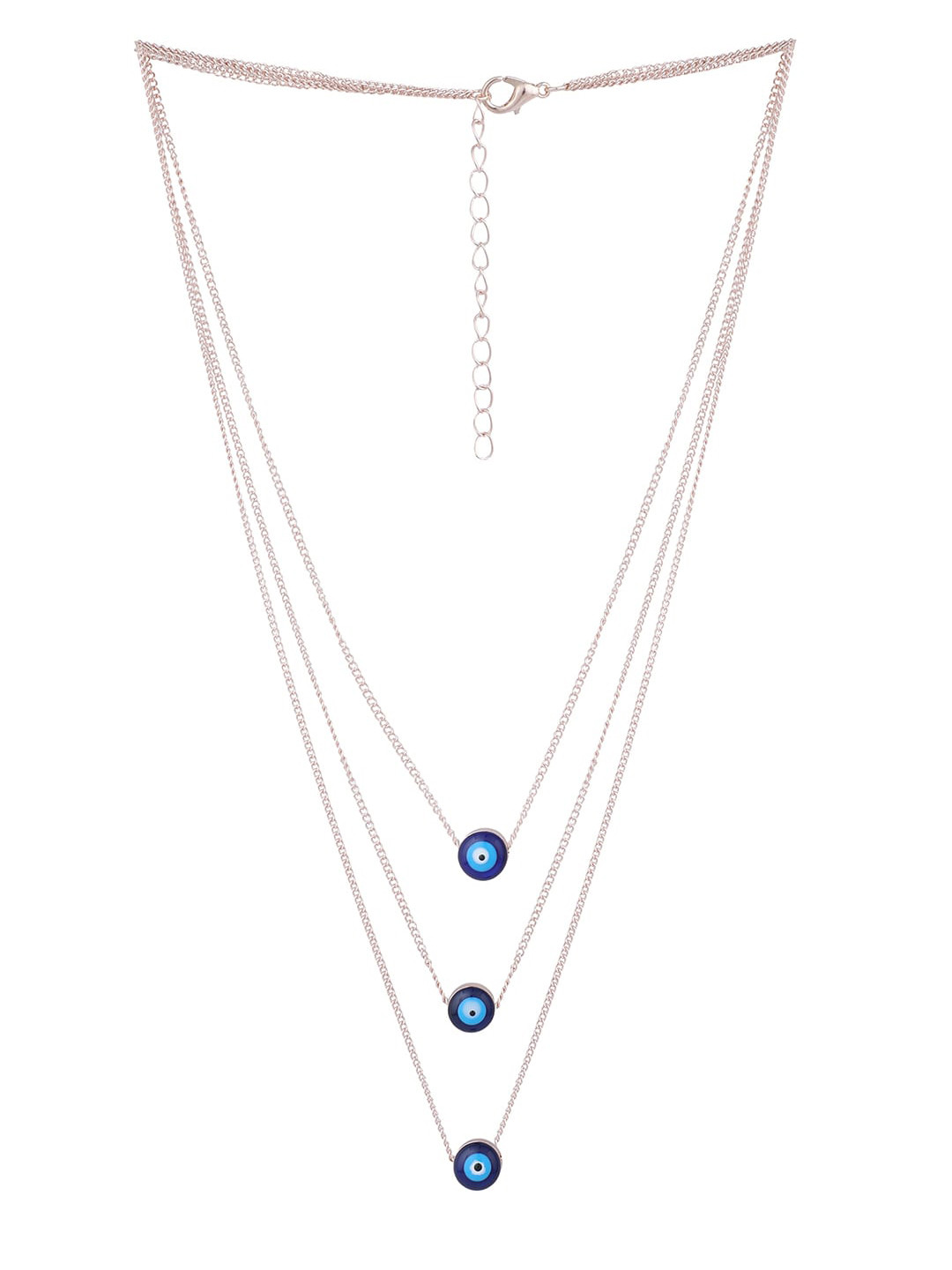 Bhana Fashion Rose Gold & Navy Blue Rose Gold-Plated Layered Necklace
