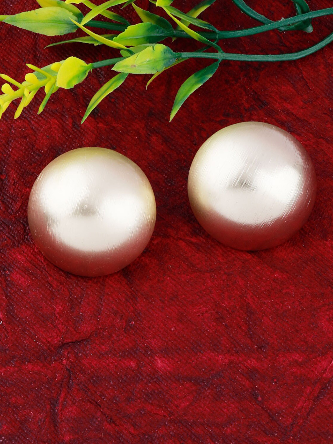 Silver Shine Gold-Toned Contemporary Studs Earrings
