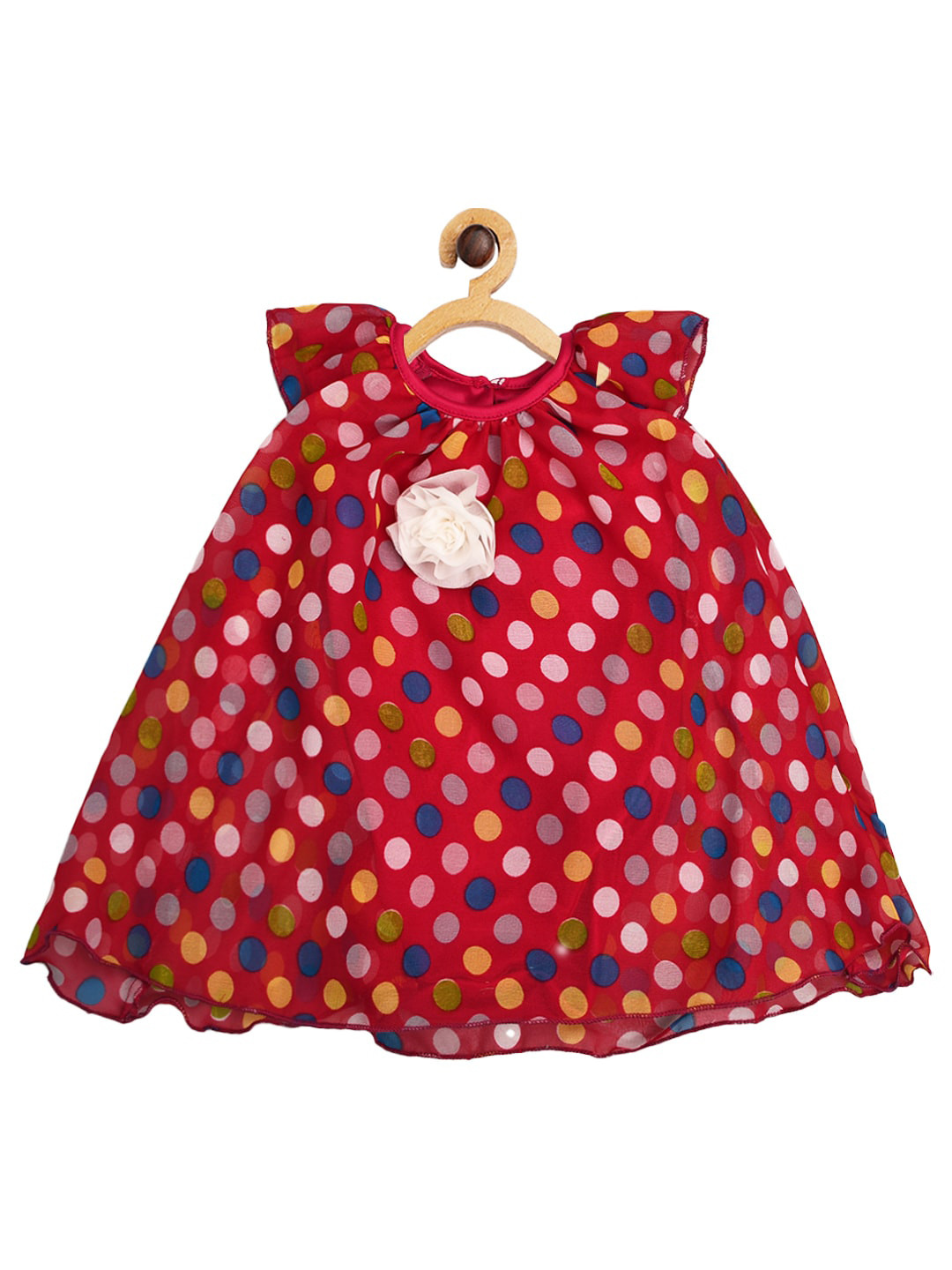 Creative Kids Maroon Layered A-Line Dress