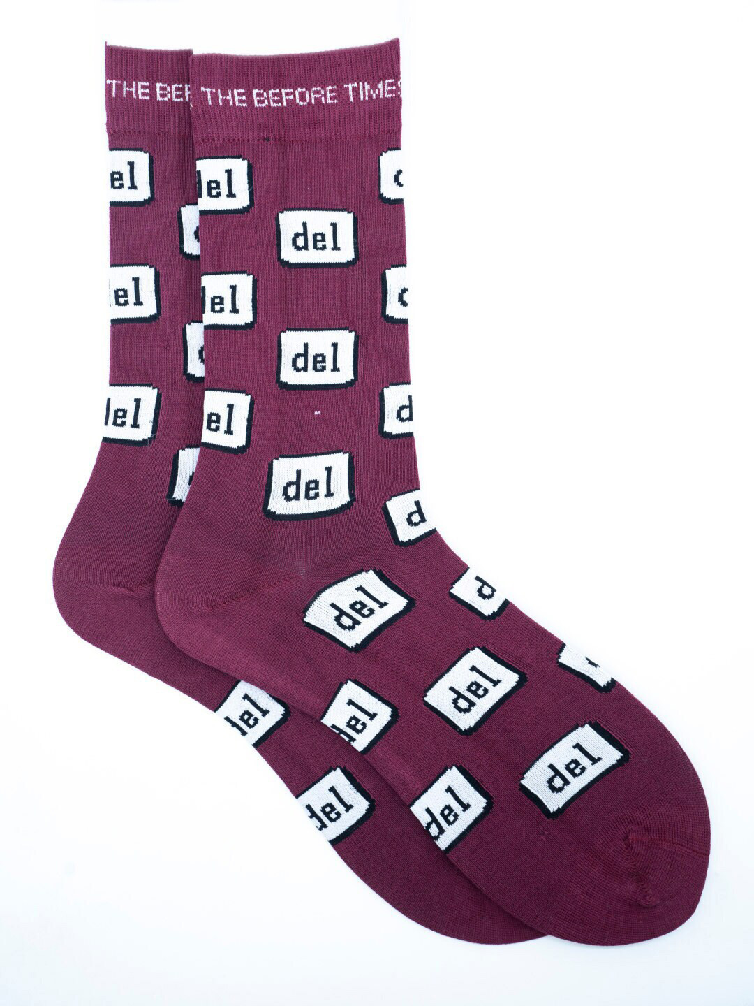 Soxytoes Men Purple Patterned Calf Cotton Length Socks