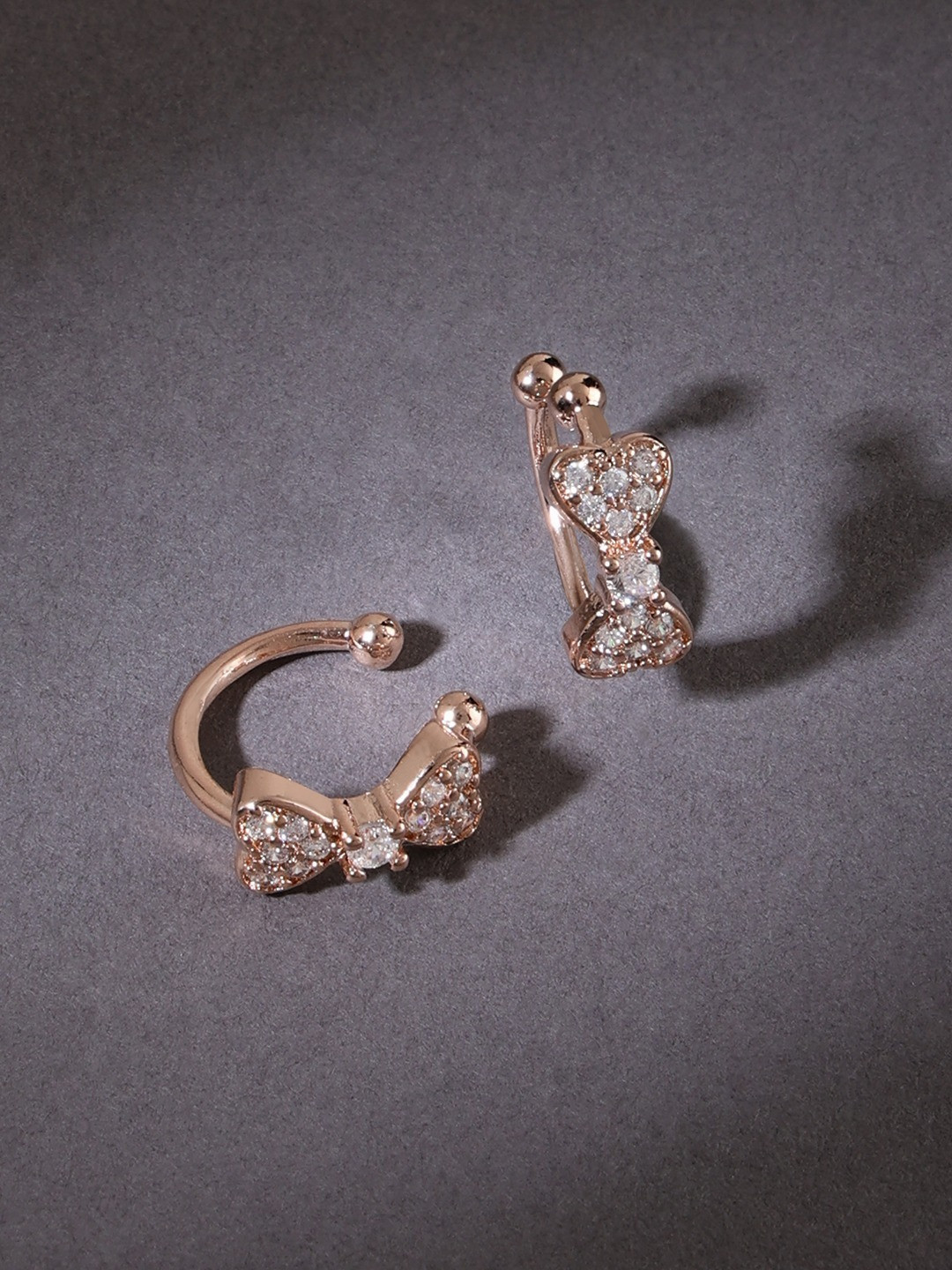 AMI Rose-Gold Plated Contemporary Cuff Earrings
