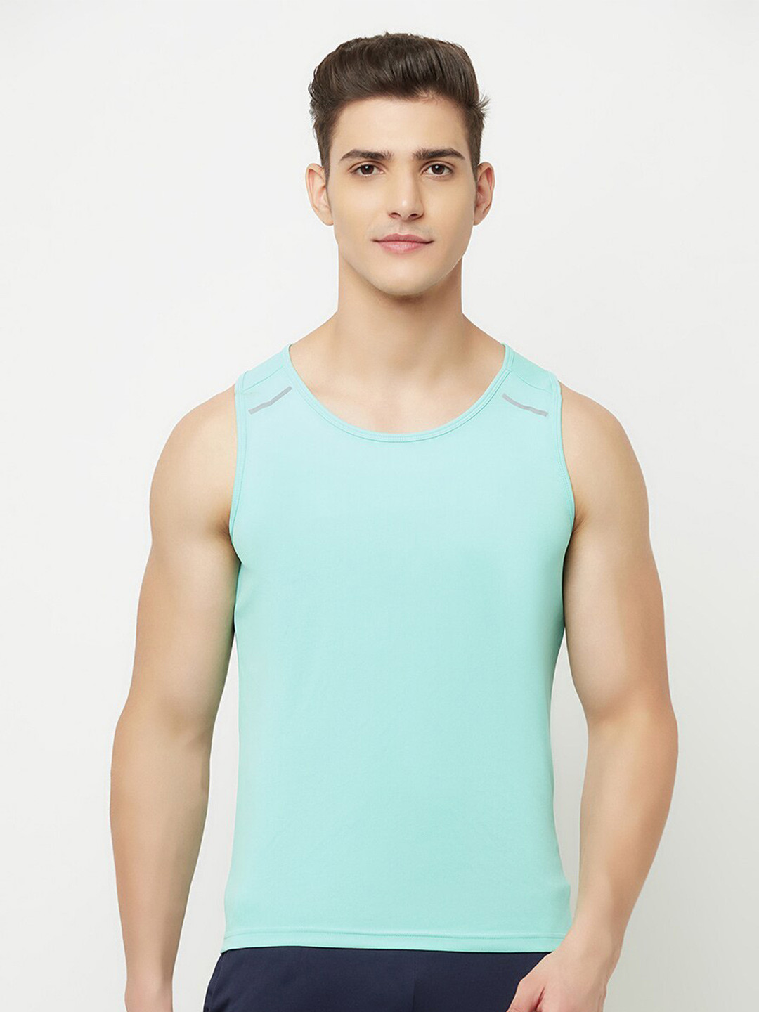 Truerevo Men Turquoise Blue T-shirt
