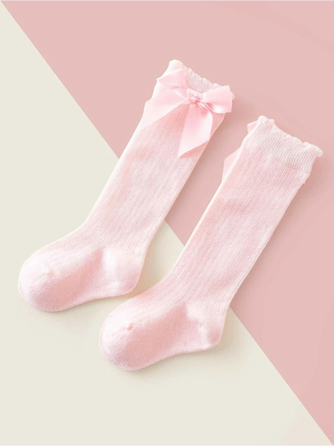 EL REGALO Girls Pink Solid Calf-Length Socks