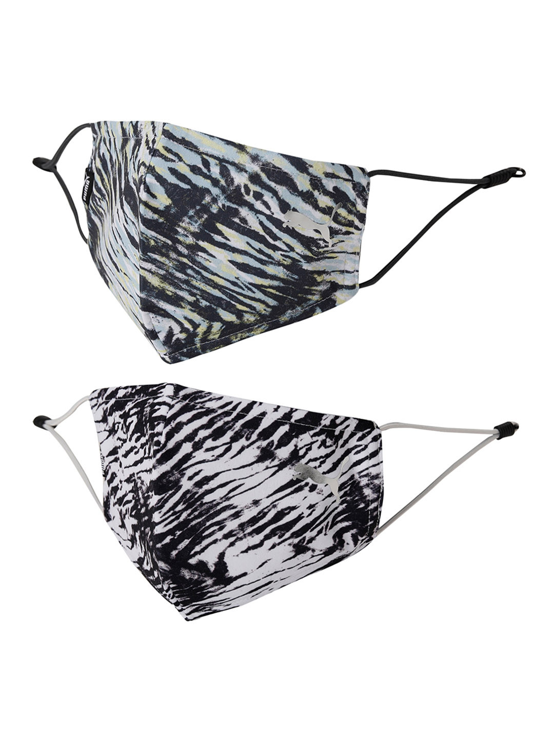 Puma Black Pack Of 2 Printed 3 Ply Outdoor Cloth Mask