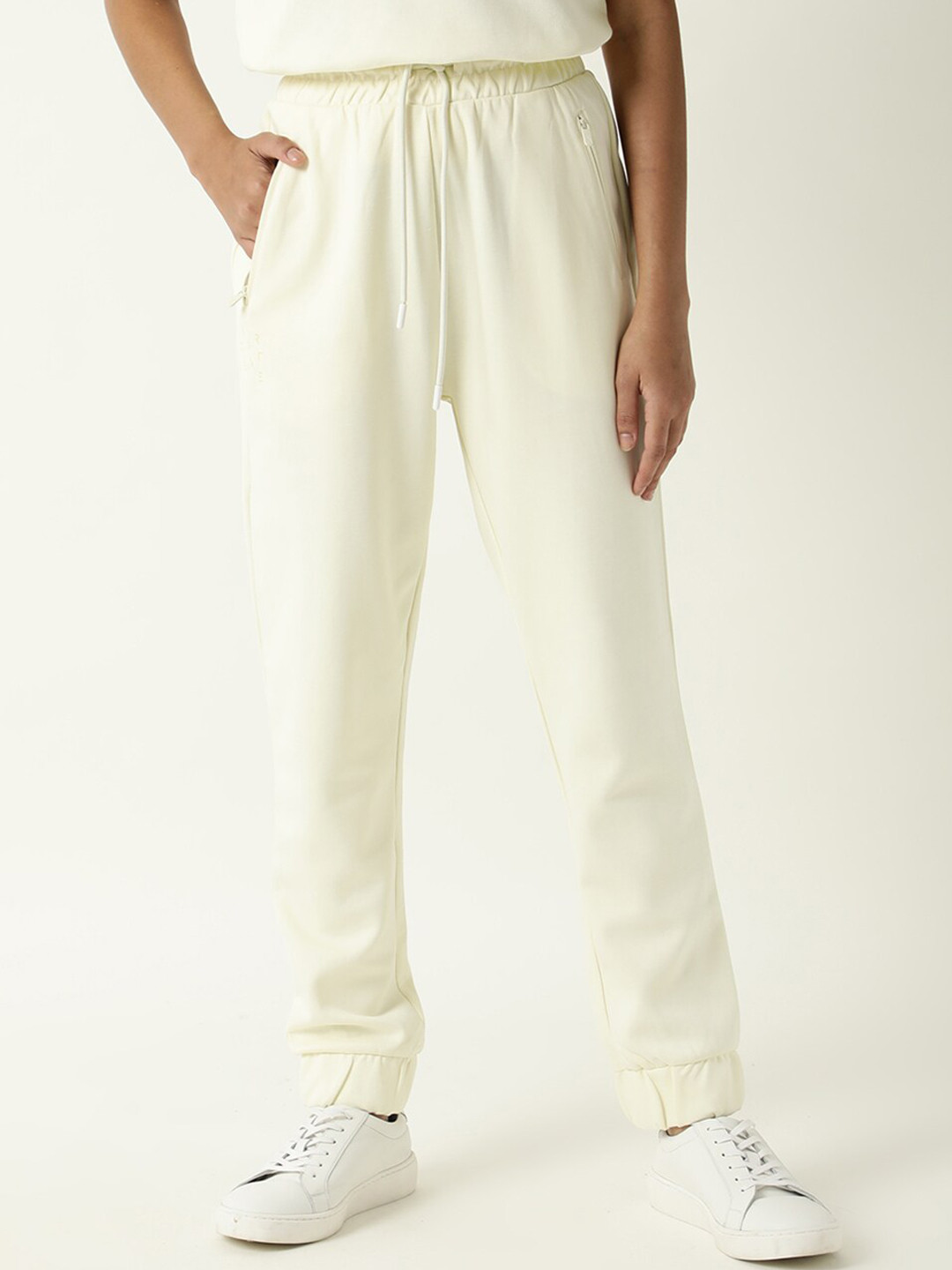 ARTICALE Women Off White Solid Joggers