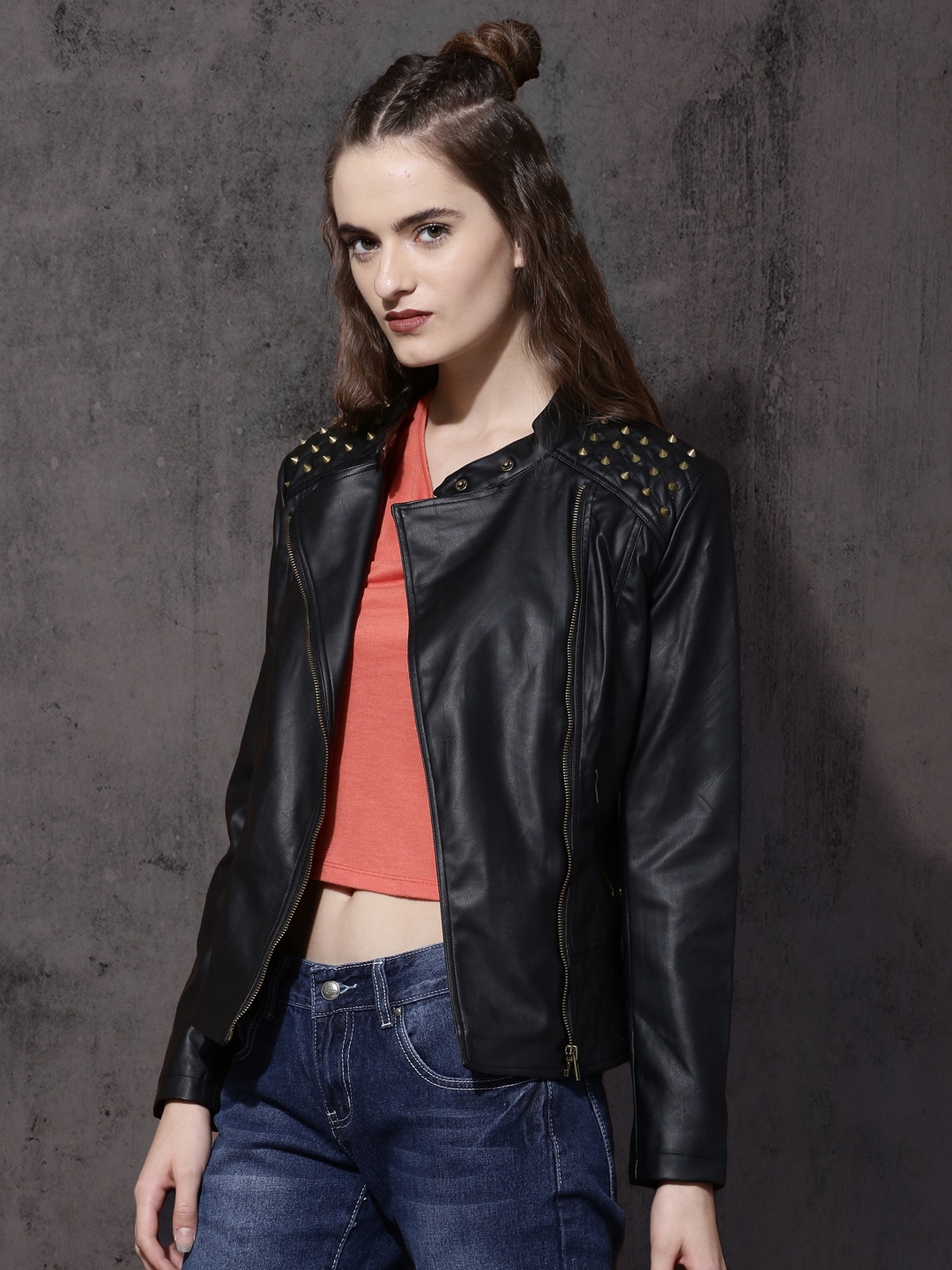 Biker hot sale jacket myntra