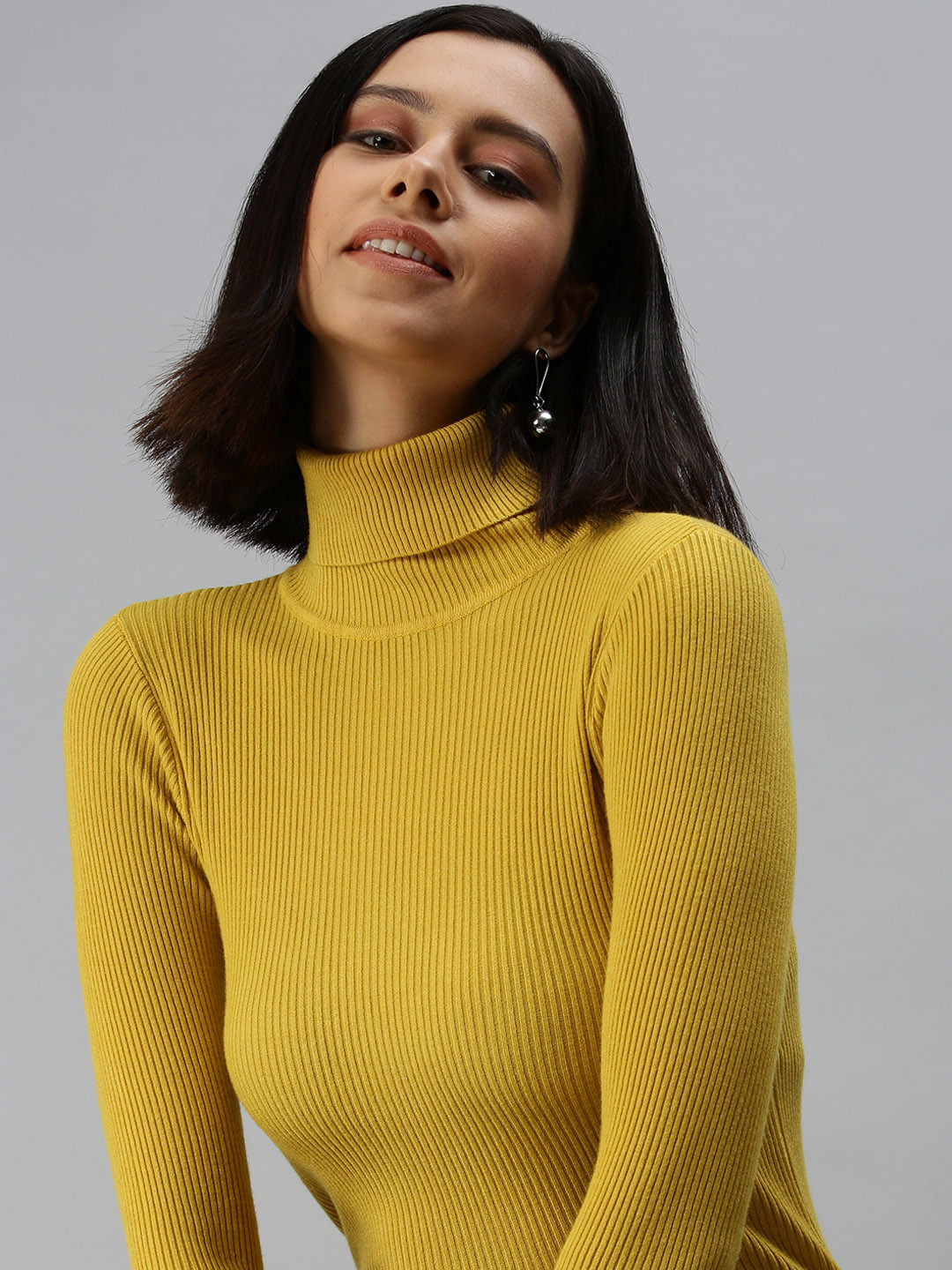 SHOWOFF Women Yellow Fitted Top