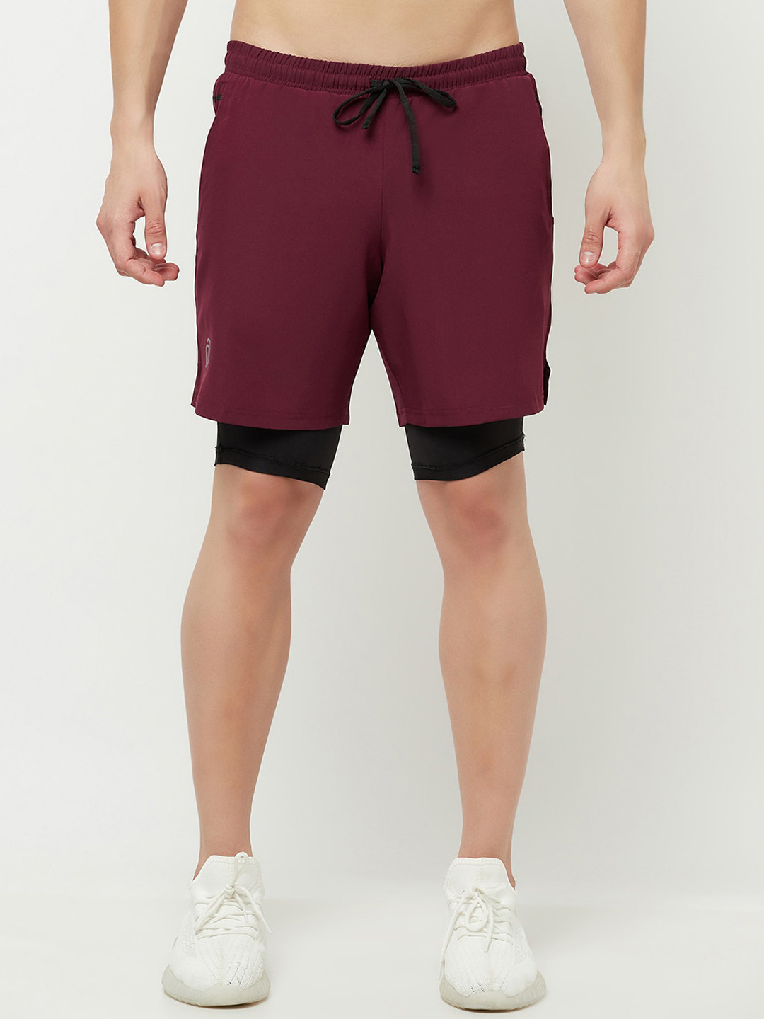 Truerevo Men Maroon Low-Rise Running Shorts