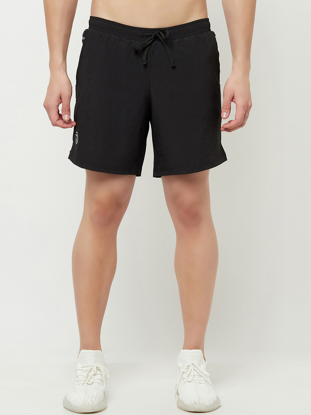 Truerevo Men Black Low-Rise Running Sports Shorts