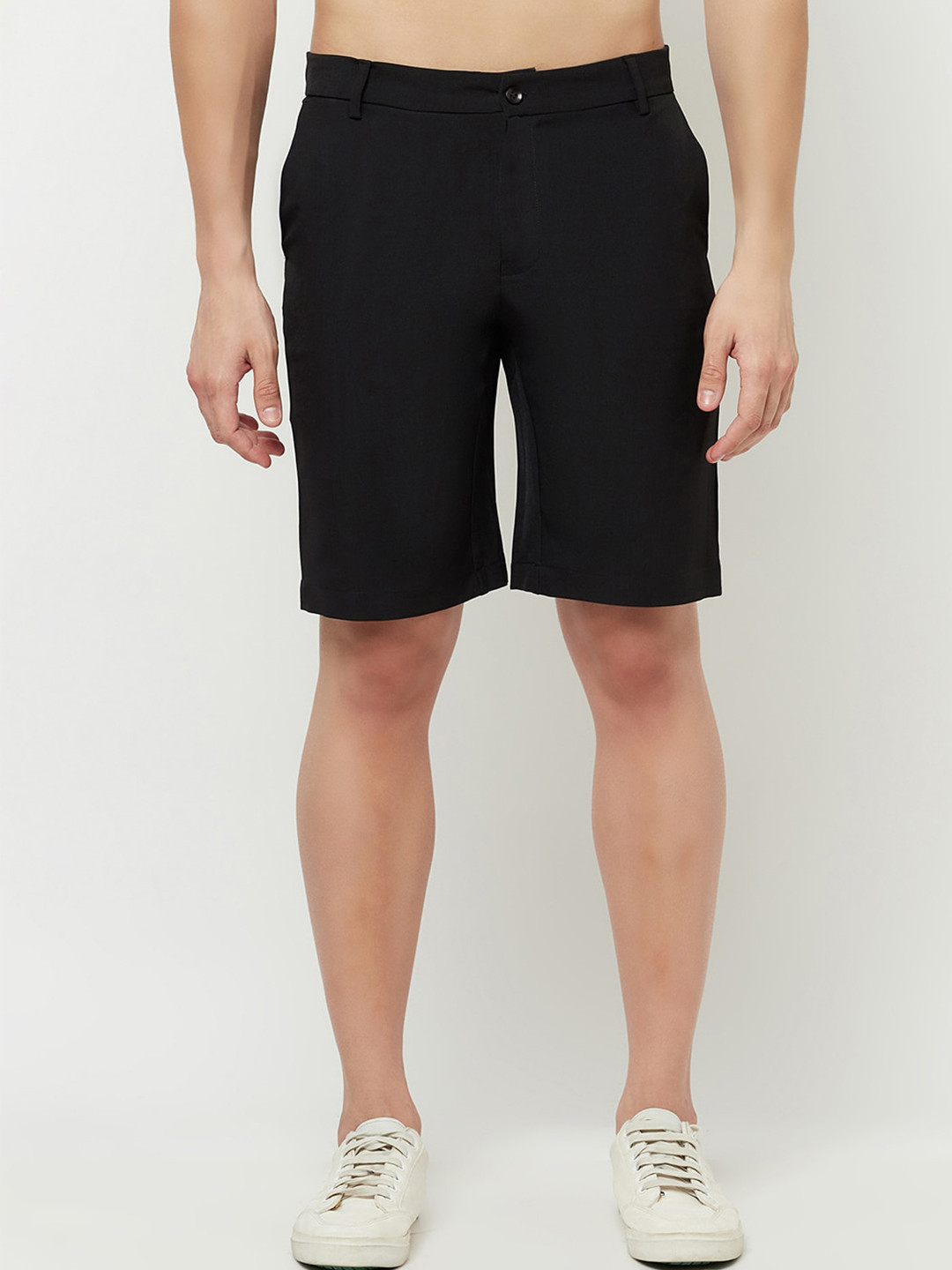 Truerevo Men Black Low-Rise Rapid Dry Training or Gym Sports Shorts