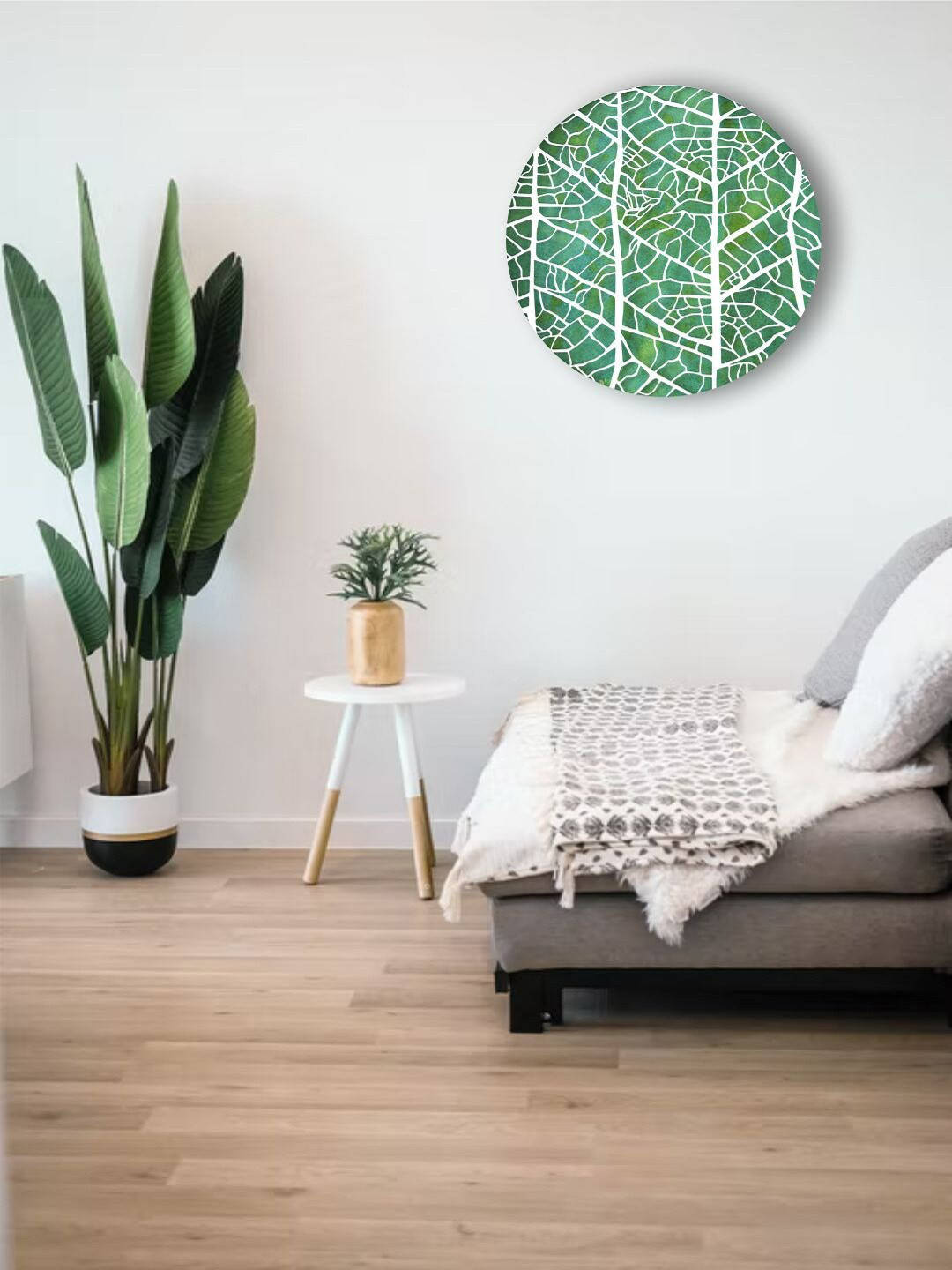 The Art House Green & White Abstract Painting Wall Art