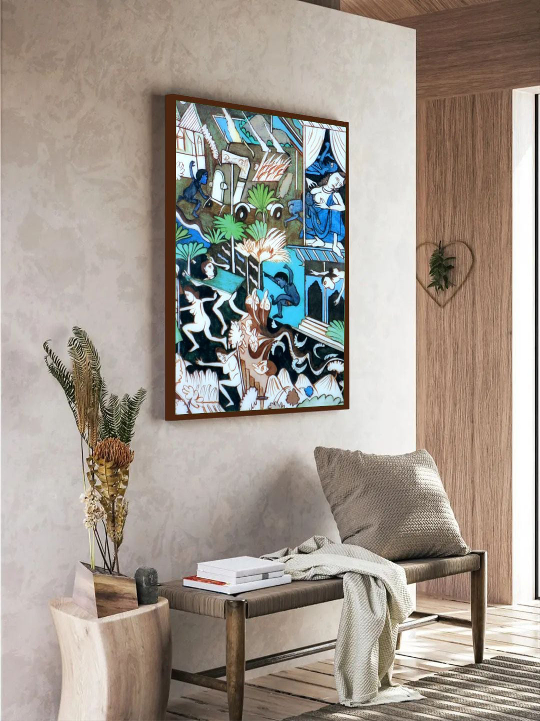 The Art House Blue & Green Abstract Wall Paintings