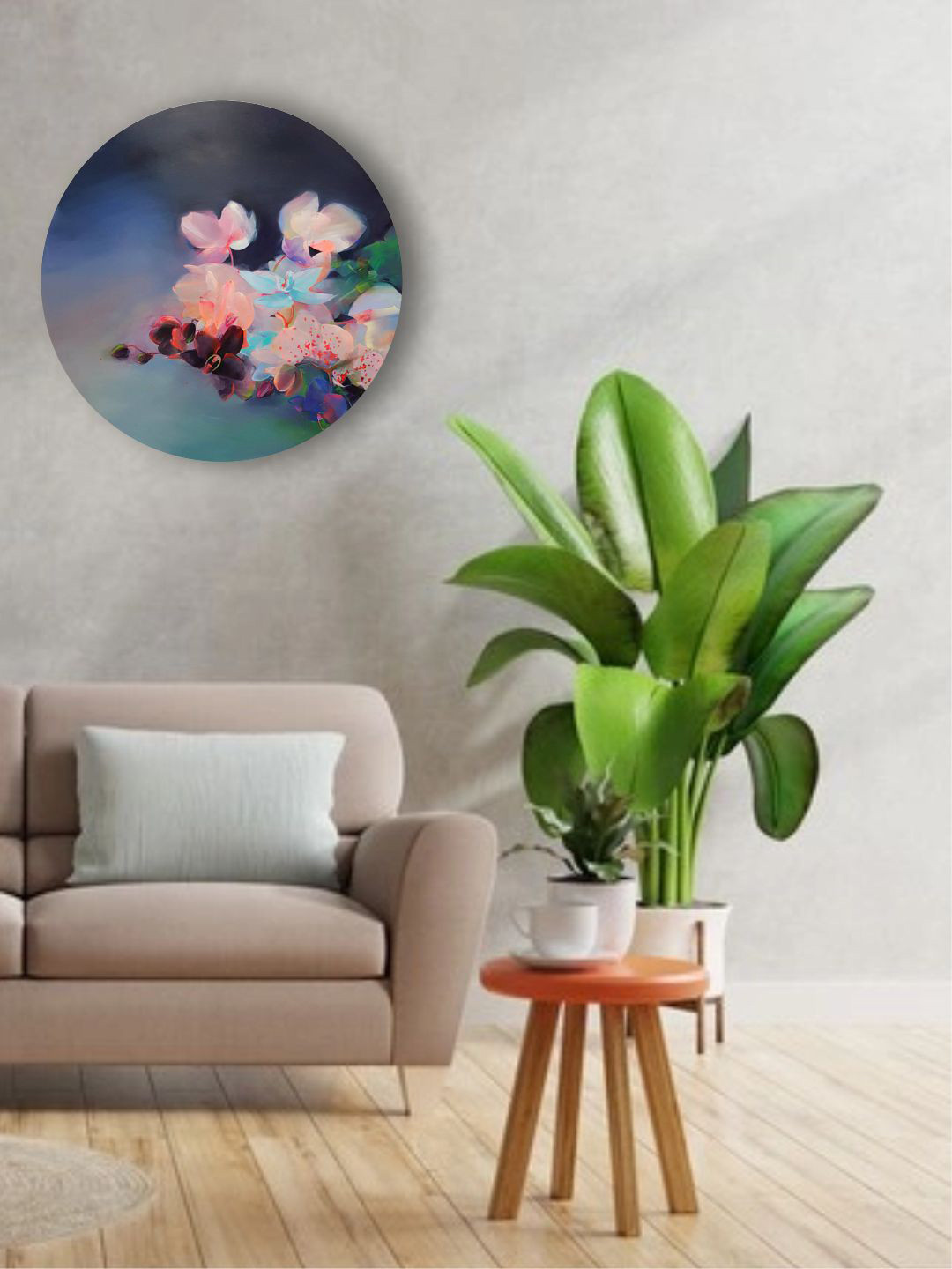 The Art House Blue & Pink Abstract Framed Wall Painting