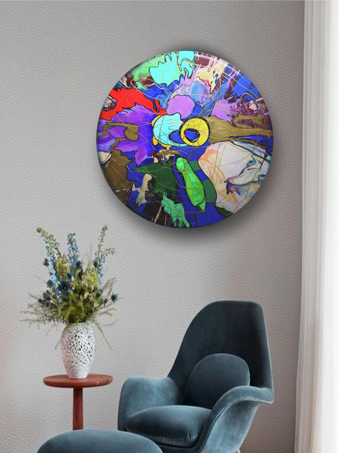The Art House Canvas Wall Round Paintings Wall Art - 20 x 20 In
