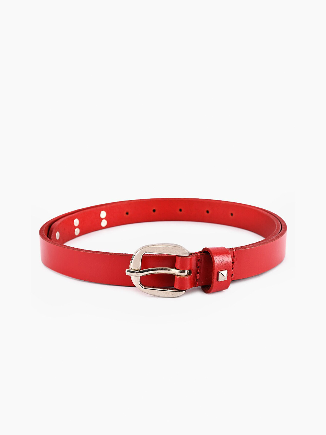 BuckleUp Women Red Solid Leather Belt