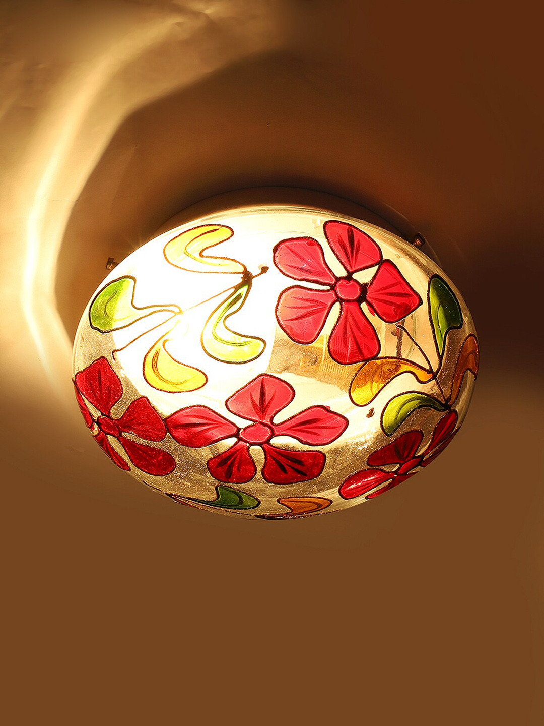 Devansh Multicolored Glass Mosaic Ceiling Lamp
