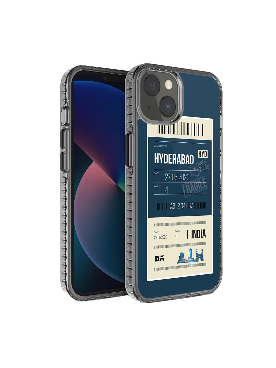 DailyObjects Blue Printed Hyderabad City Tag iPhone 13 Phone Case