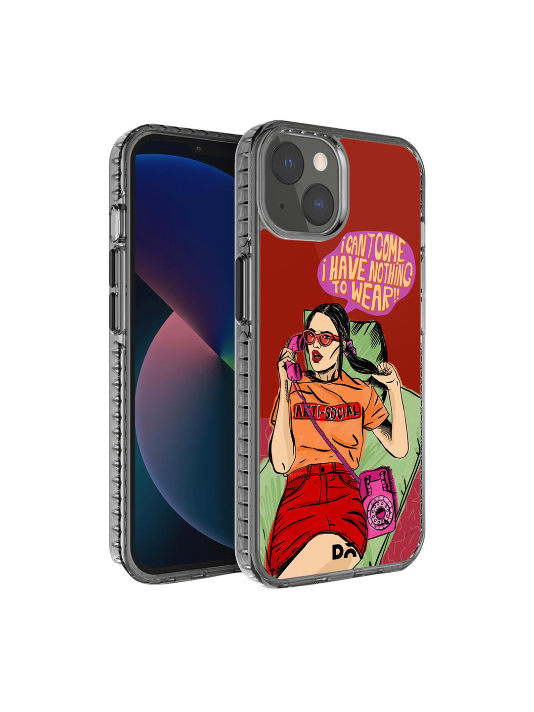 DailyObjects Red & Yellow Anti Social Babe Stride 2.0 IPhone 13 Back Case