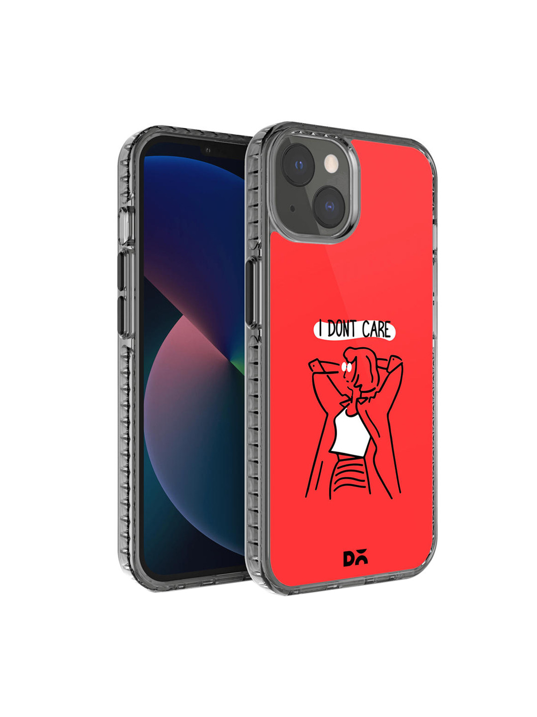 DailyObjects Red & Grey Printed I Don't Care iPhone 13 Phone Case