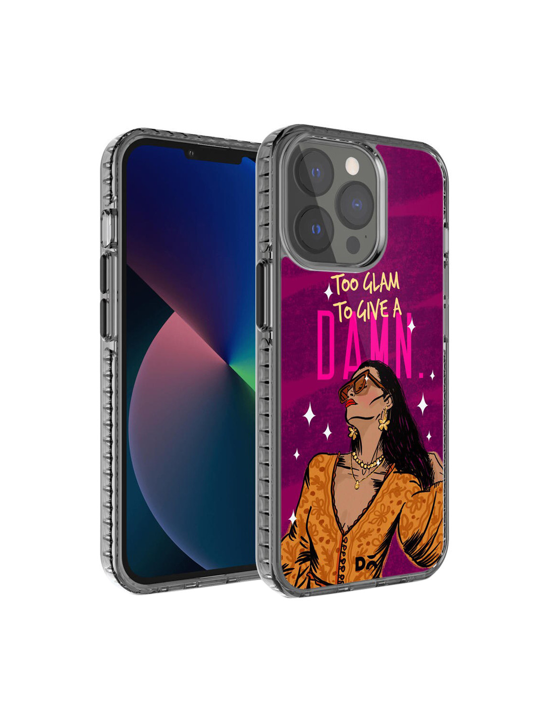 DailyObjects Multi-Coloured Glam No Damn Printed iPhone 13 Pro Max Phone Case