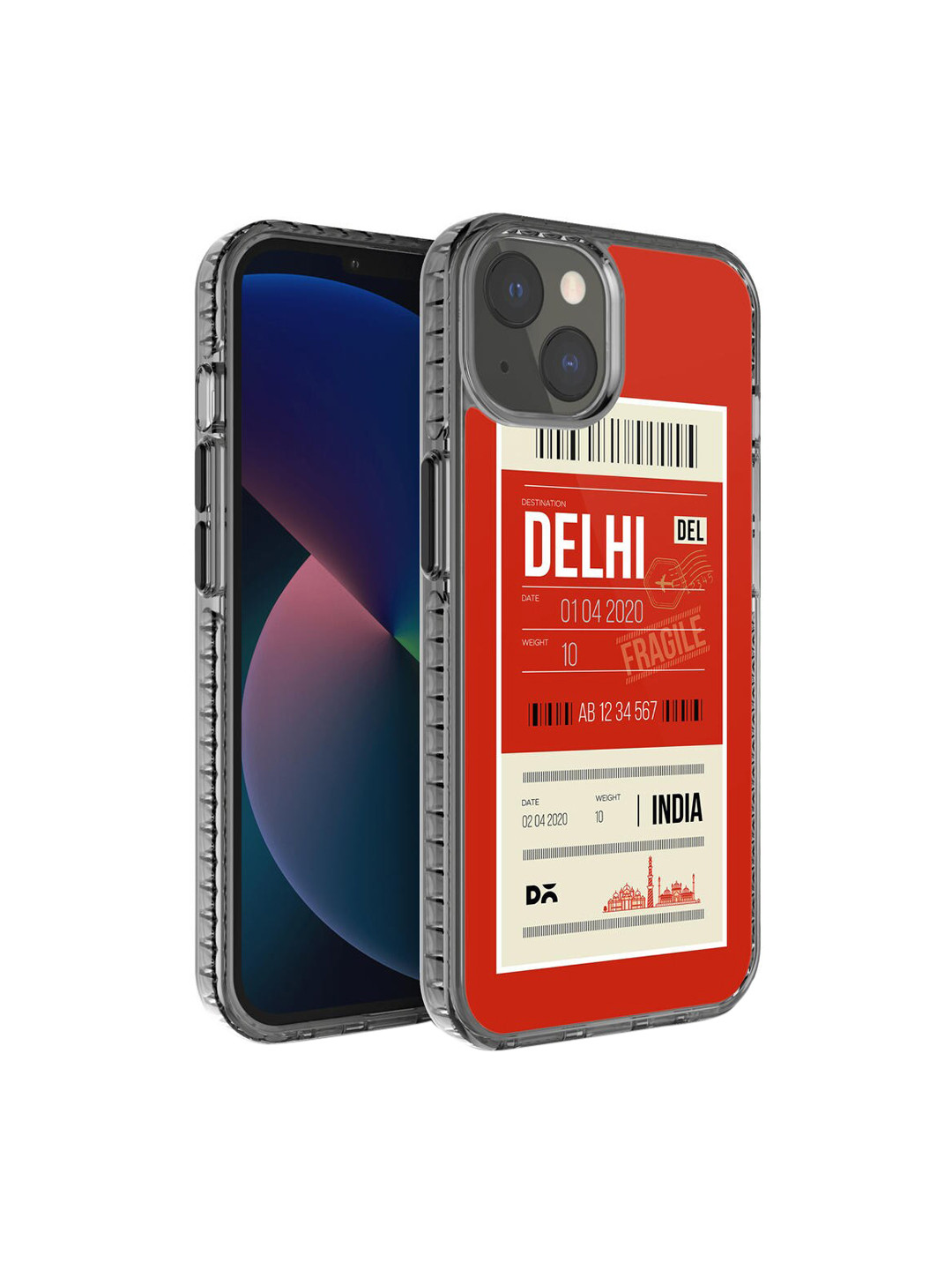 DailyObjects Black & Red Printed Delhi City Tag Stride iPhone 13 Phone Case