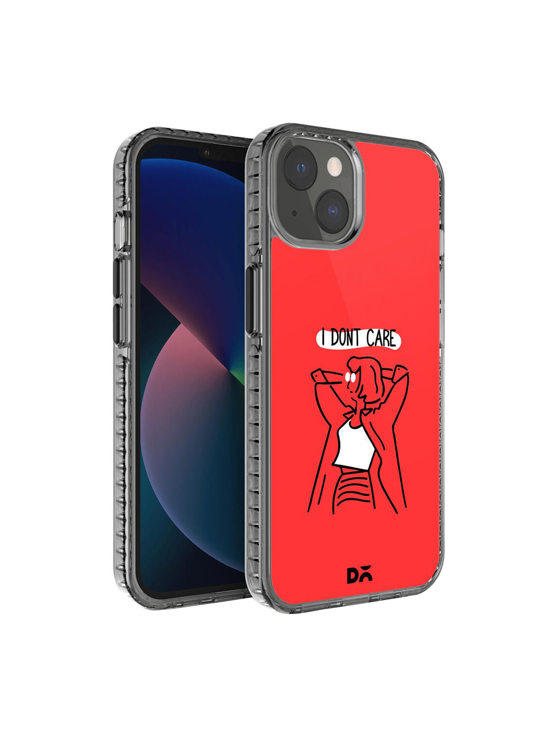 DailyObjects Red & Black Printed I Don't Care iPhone 13 Mini Phone Case