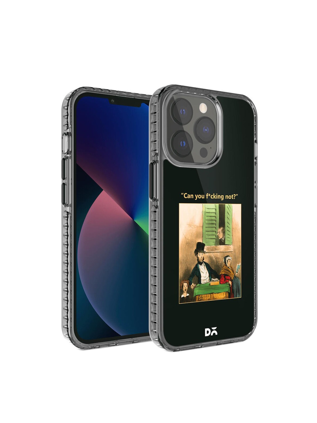 DailyObjects Transparent & Black Printed iPhone 13 Pro Max Back Cover