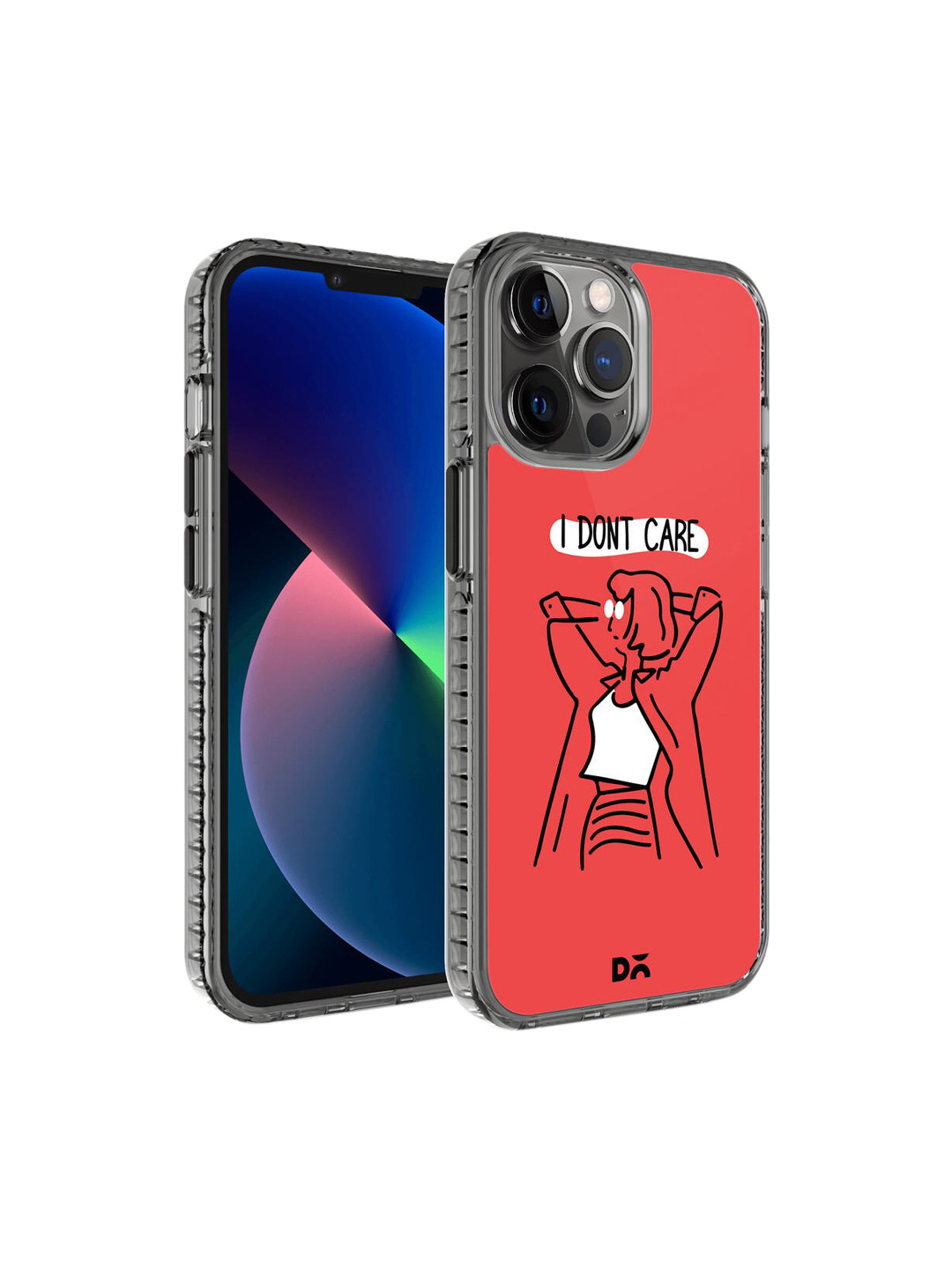 DailyObjects Red Black & White I Don't Care Printed iPhone 12 Pro Phone Case