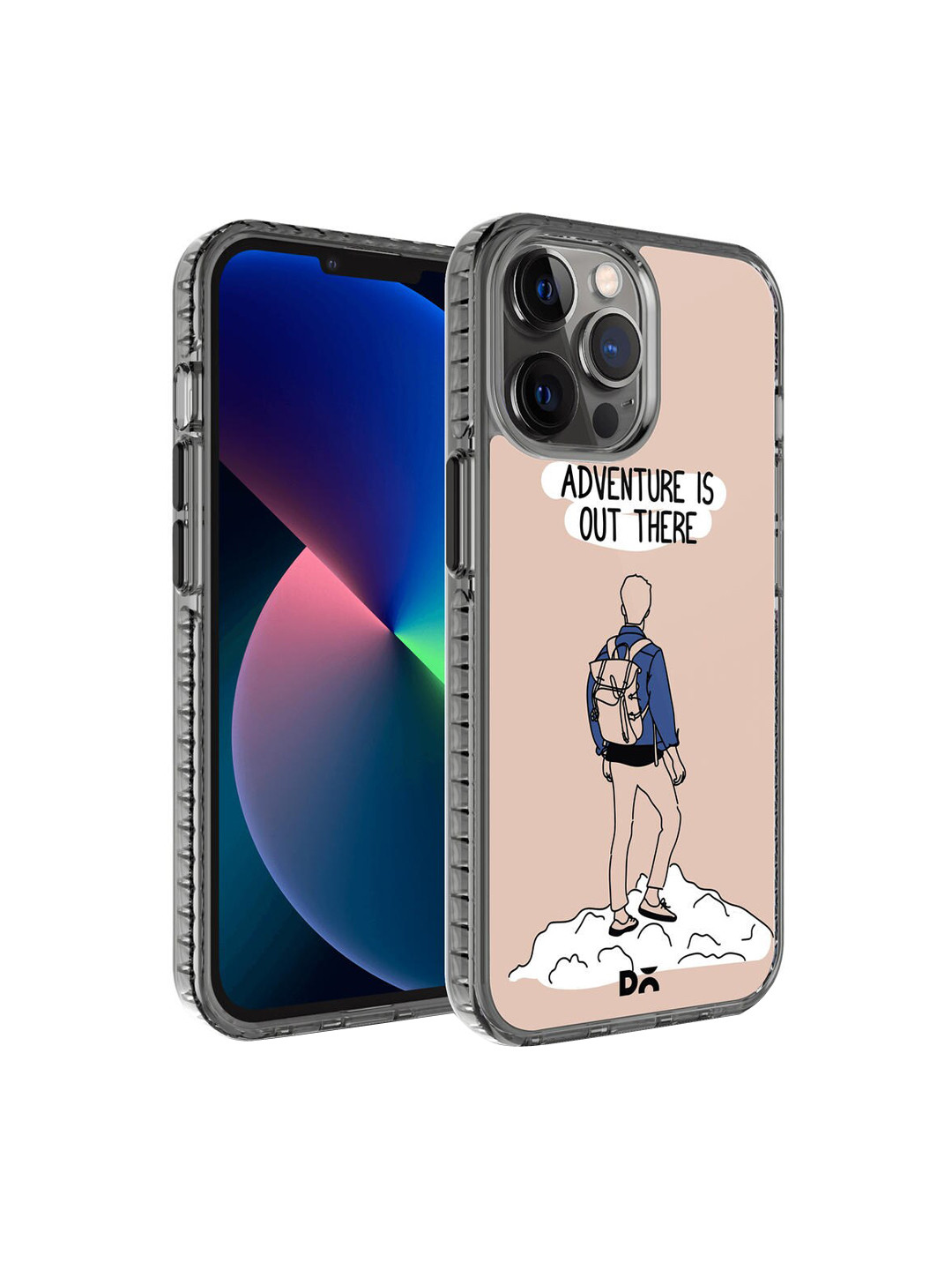 DailyObjects Peach-Toned & Blue Printed iPhone 12 Pro Phone Case