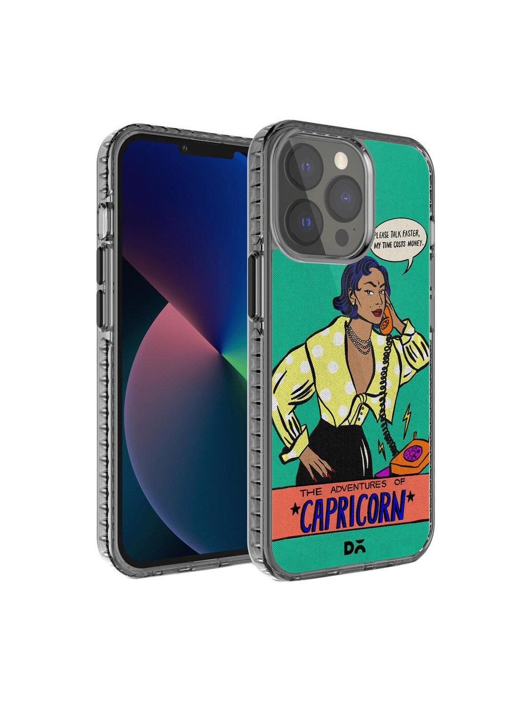 DailyObjects Black & Green Printed Capricorn Stride  iPhone 13 Pro Phone Case