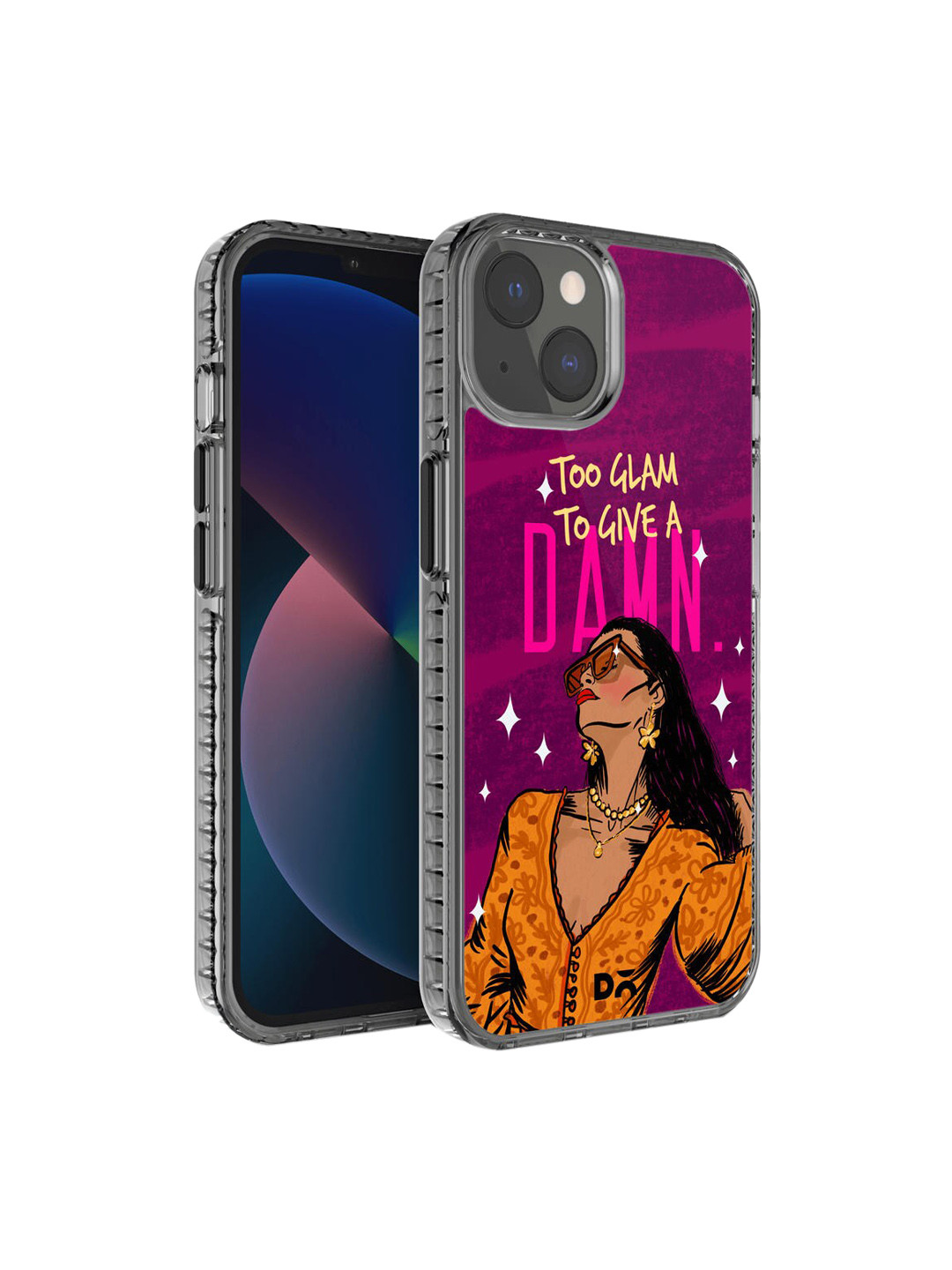 DailyObjects Purple & Orange Printed Glam No Damn Stride iPhone 13 Mini Phone Case