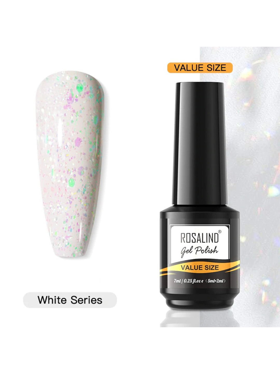 ROSALIND Value Size White Series Long Lasting UV LED Gel Nail Polish - Shade JL004