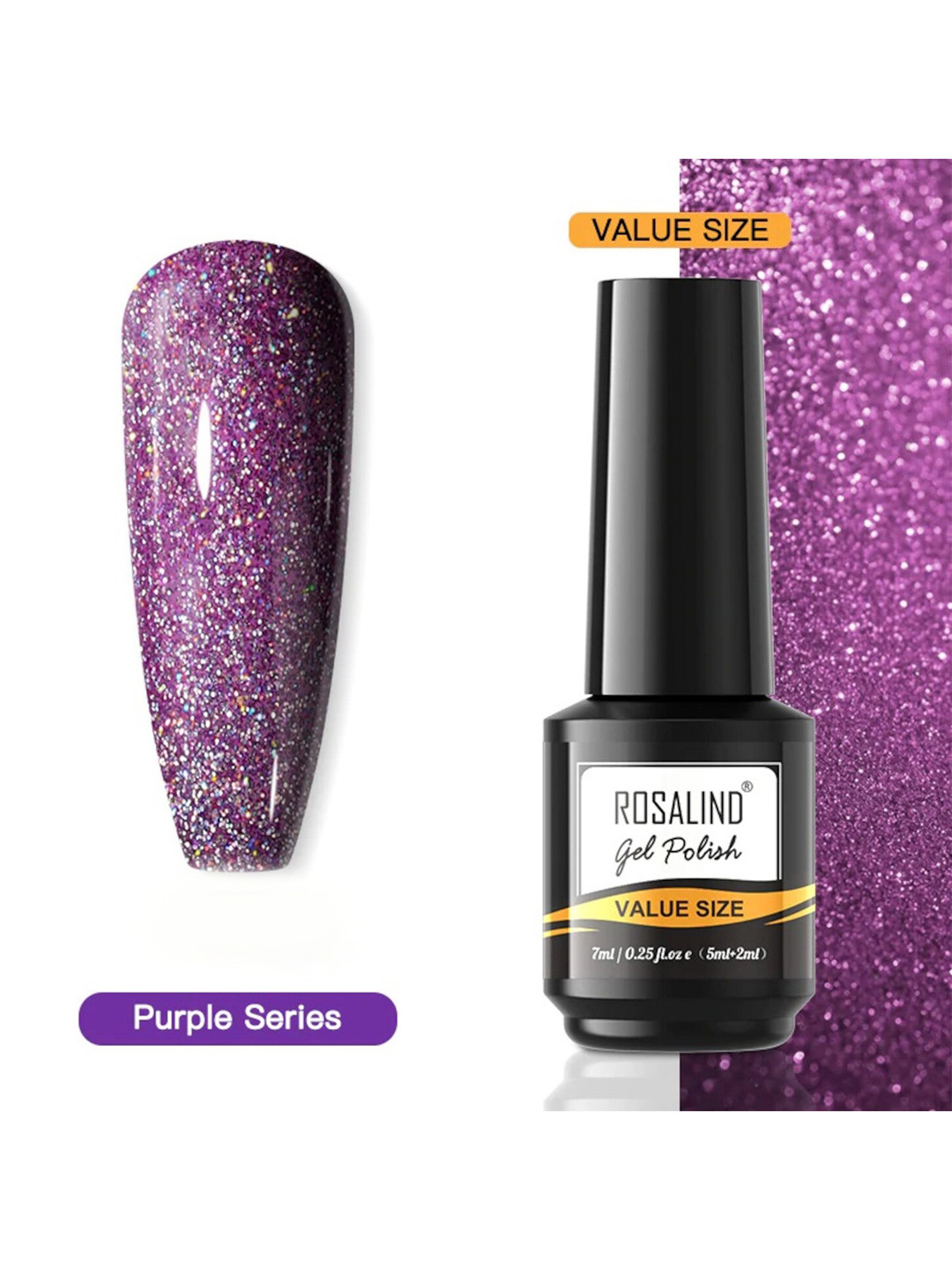 ROSALIND Long Lasting UV LED Soak-Off Gel Nail Polish - Shade JL107