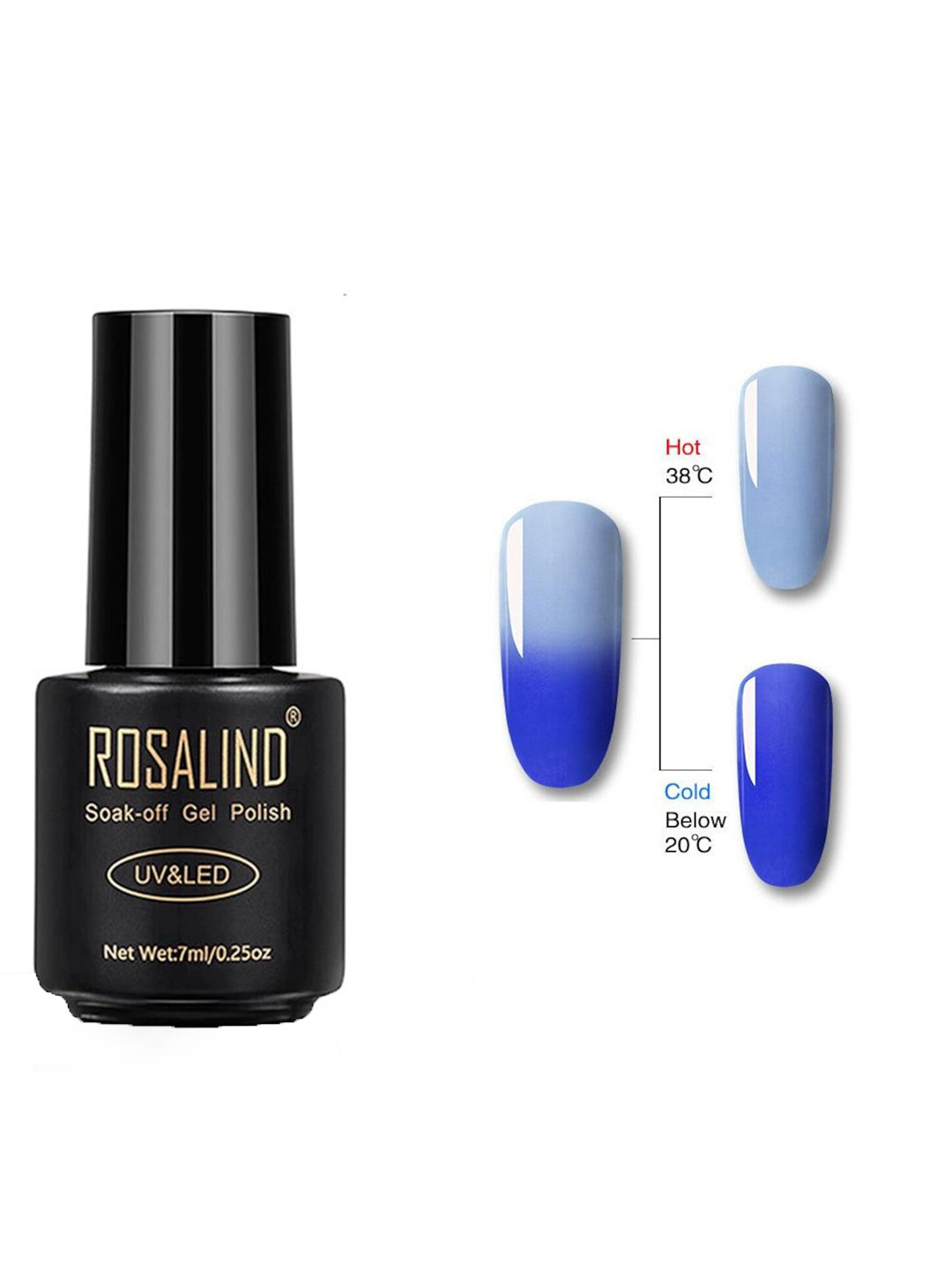 ROSALIND Long Lasting Colour-Changing UV LED Soak-Off Gel Nail Polish - Shade T104