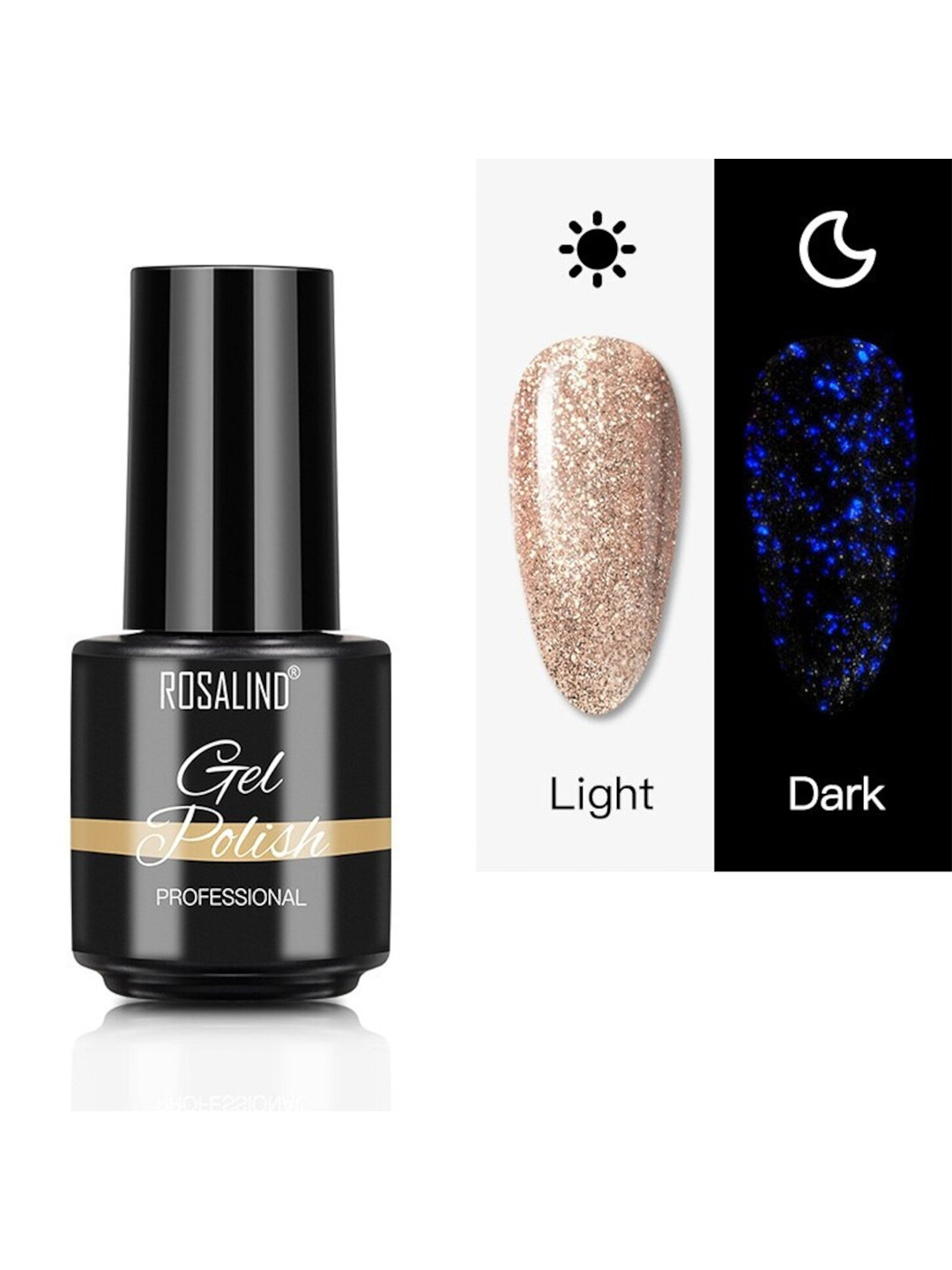 ROSALIND Long Lasting Glow-In-The-Dark UV LED Soak-Off Gel Nail Polish - Shade B061