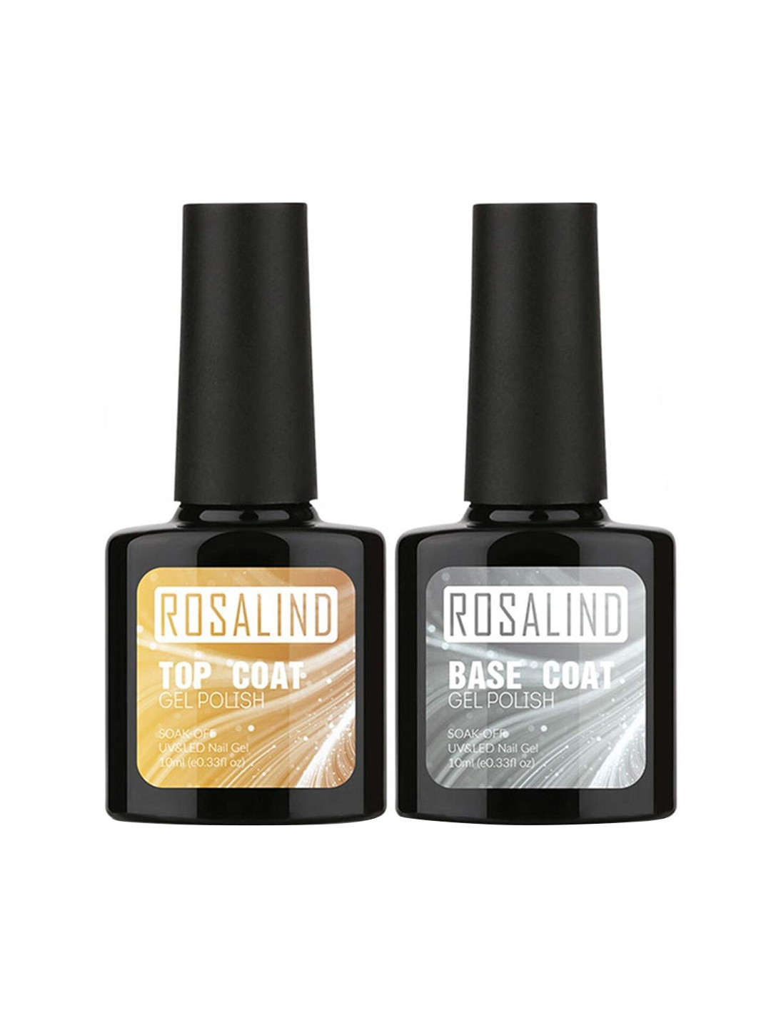 ROSALIND Set of 2 Top Coat and Base Coat Semi Permanent Gel Nail Polish Gel Lacquer RBTC2-01 20 ml