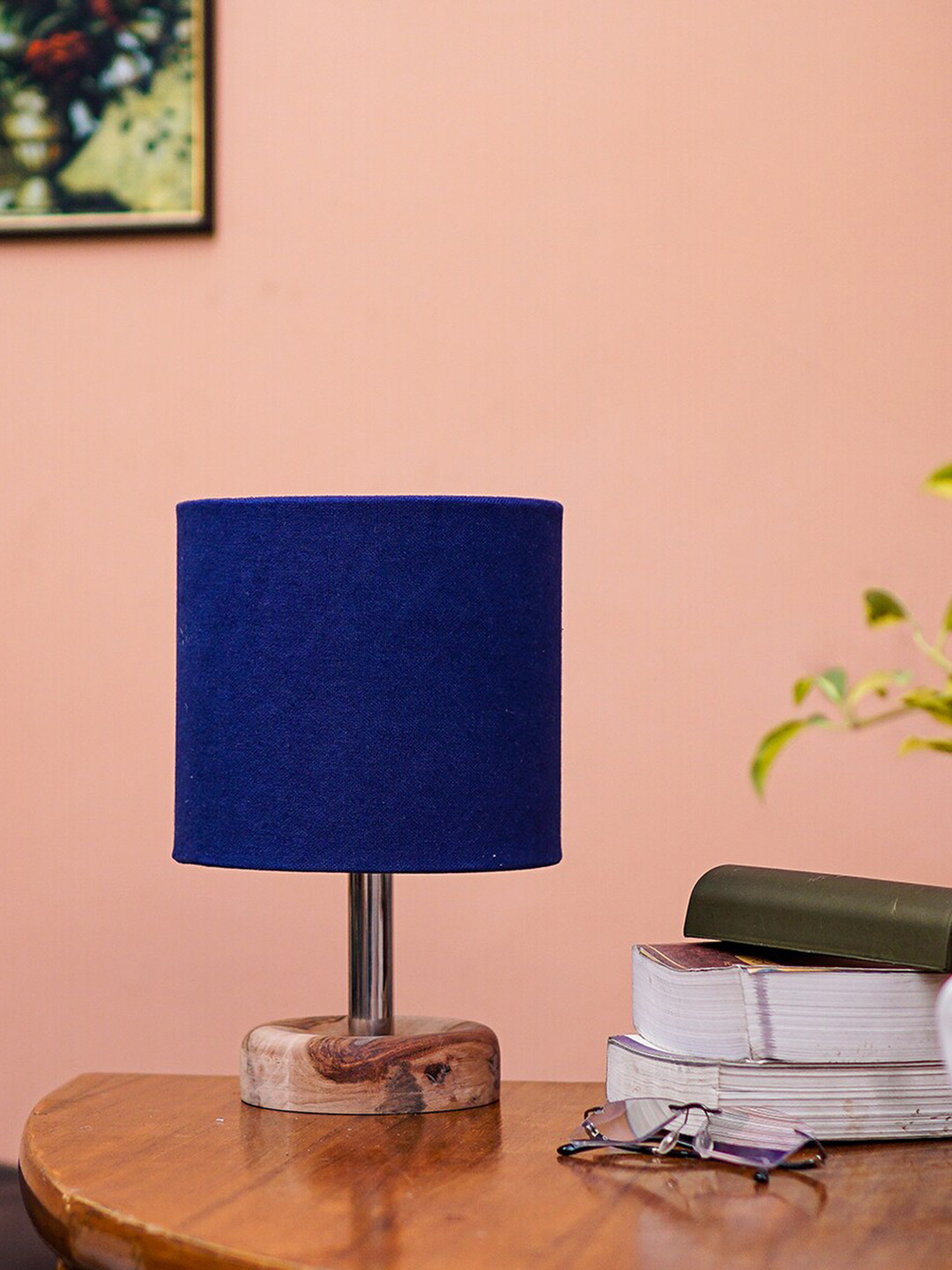 Pinecraft INTERNATIONAL Brown & Blue Edra Table Lamp With Shade