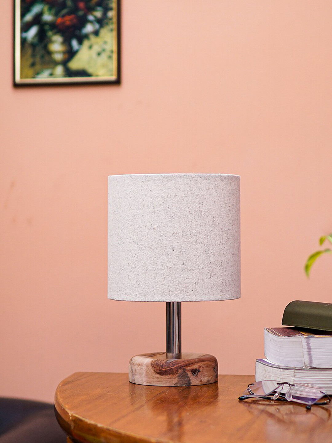 Pinecraft INTERNATIONAL Brown & Beige Edra Table Lamp with Shade