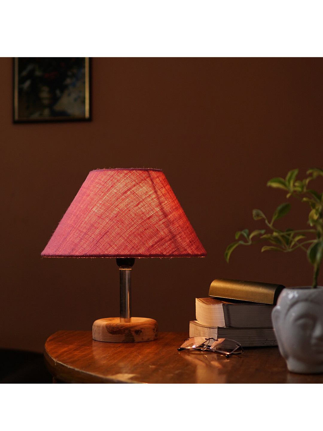 Pinecraft INTERNATIONAL Pink Edra Table Lamp With Shade