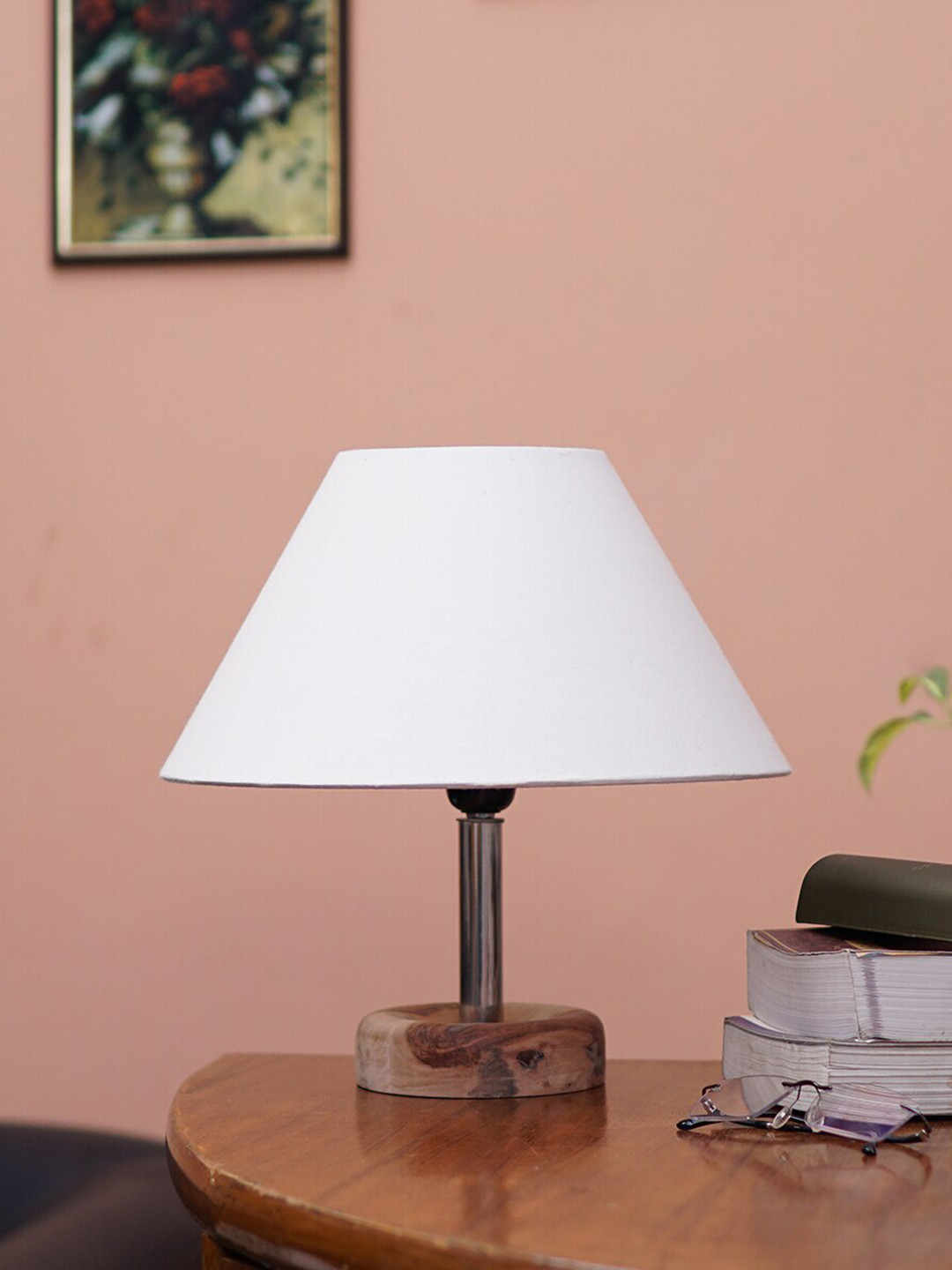 Pinecraft INTERNATIONAL Off white & Brown Edra Table Lamp with Shade