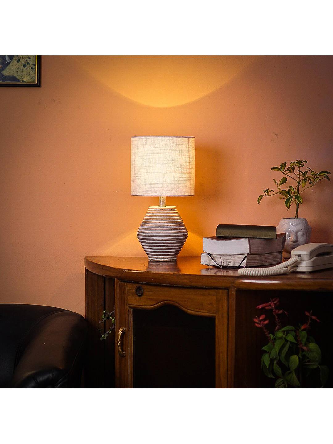 Pinecraft INTERNATIONAL White Atury Table Lamp with Shade